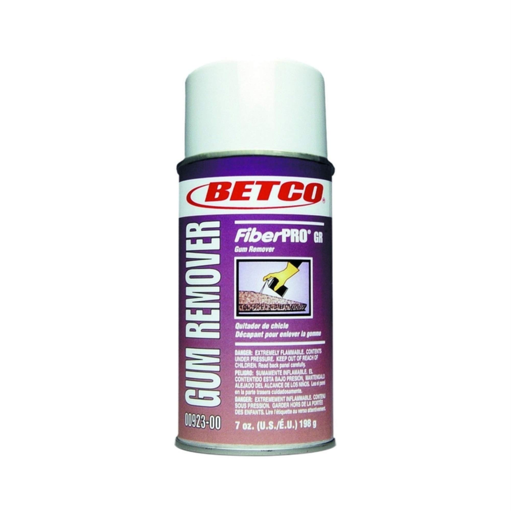 Betco FiberPro Gum Remover 6.5 Liquid - Case of 12 Bottles | Professional Chewing Gum Stain Remover for Floors & Carpets | Commercial & Home Use