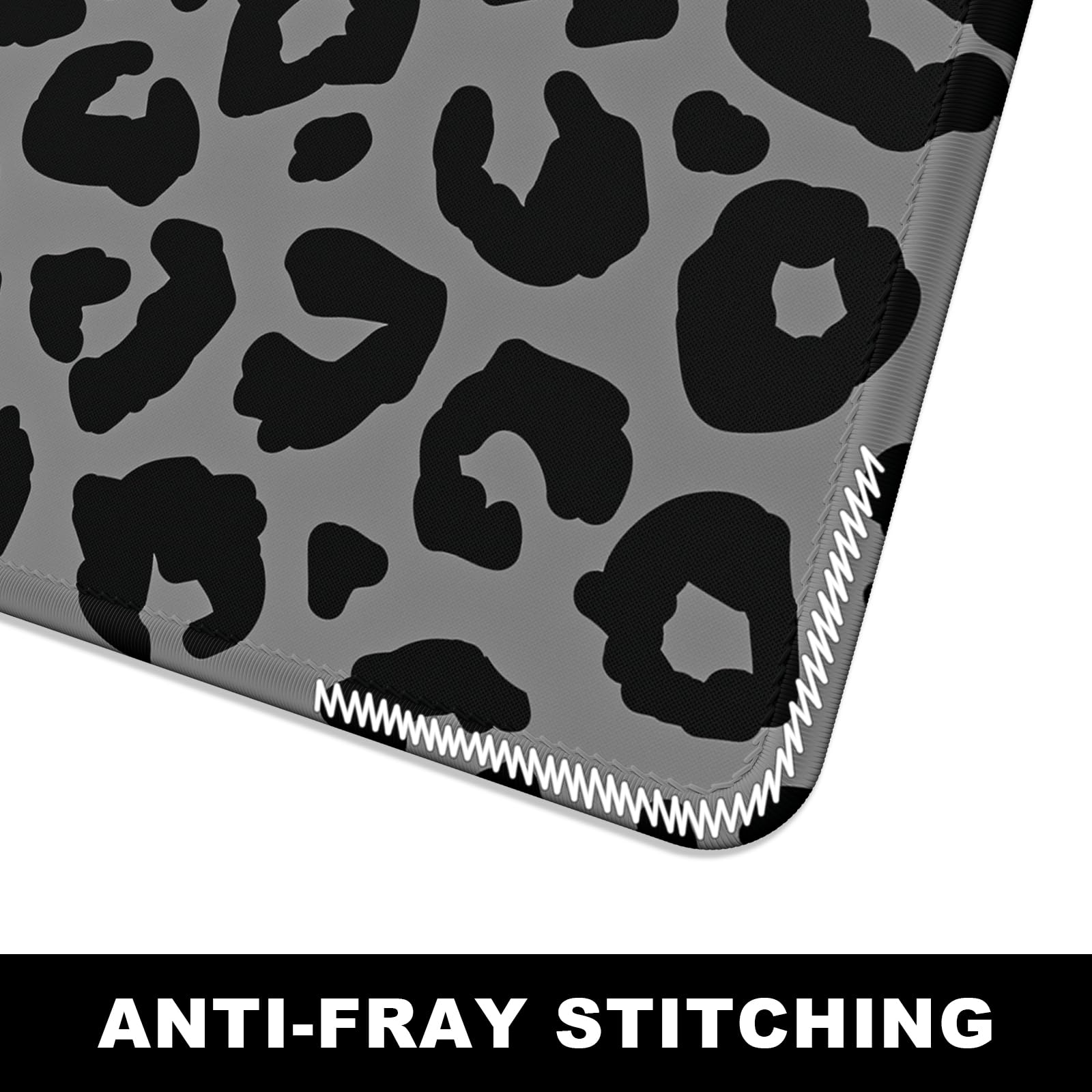BOSOBO XXL Gaming Mouse Pad - 31.5 x 11.8 Inch Large Extended Desk Mat for PC, Laptop & Office Work - Non-Slip Rubber Base Black Leopard Print Keyboard Mousepad | Perfect for Gaming Setups, Home Office & Workspace Decor