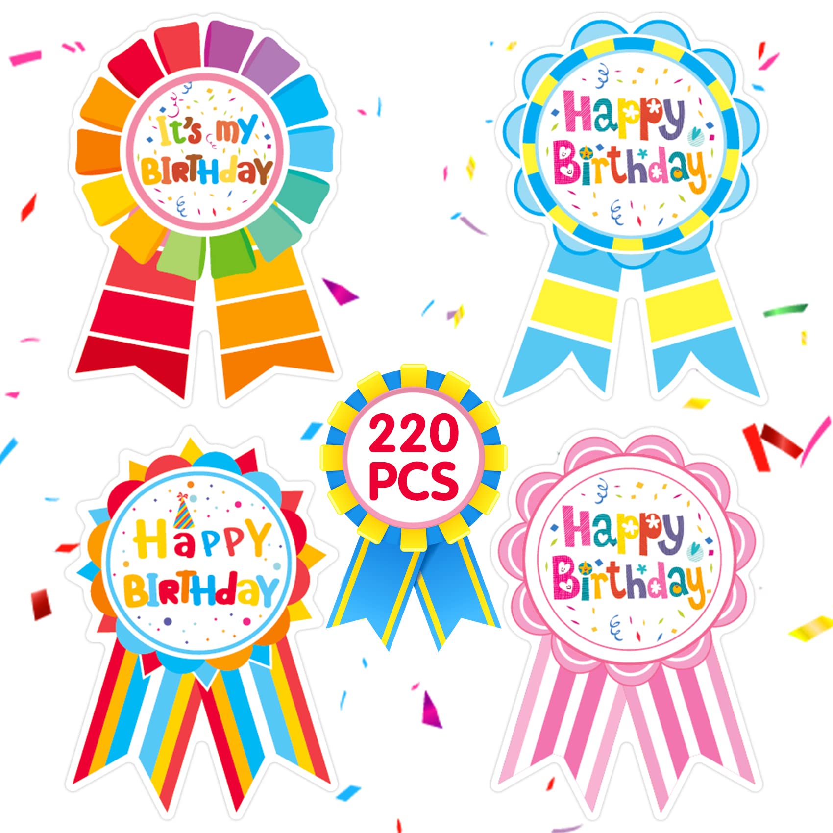 55 Sheets Happy Birthday Stickers Bulk Pack - Fun Birthday Party Supplies for Kids, Adults, Teachers & Students - Classroom Celebration, DIY Cards, Gift Wrapping & Party Decorations by Joy Bang