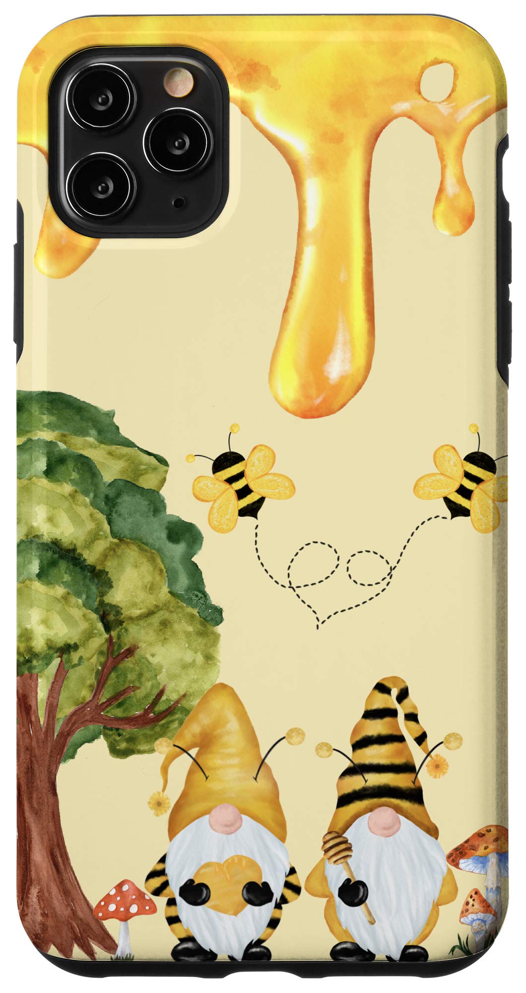 iPhone 11 Pro Max Case - Cute Gnome Design with Funny Halloween Bumble Bee Pattern | Perfect Gift for Gnome Lovers & Halloween Enthusiasts | Protective Phone Cover for Everyday Use, Parties & Holidays
