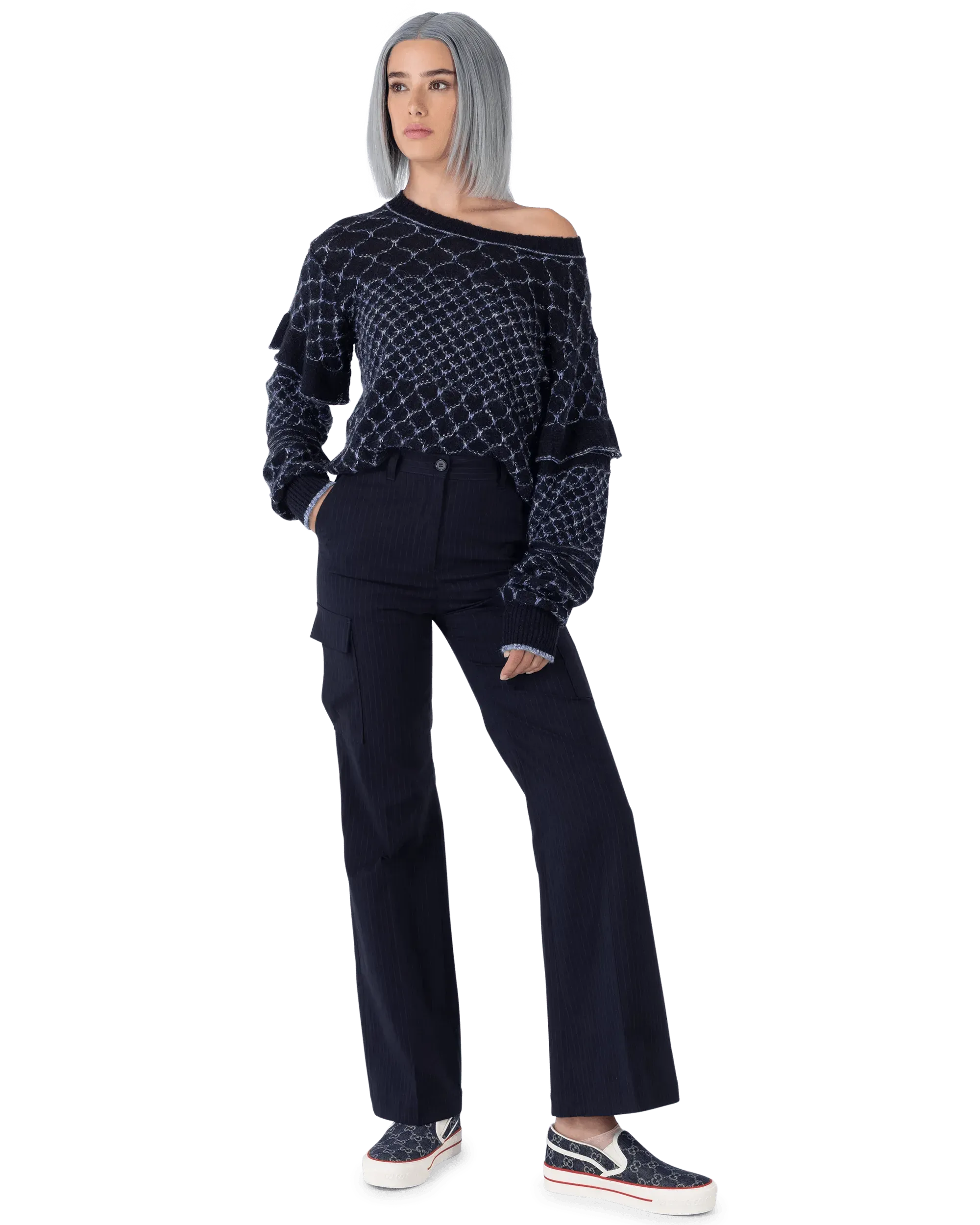 Premium Linen Metallic Crewneck Sweater for Women - Soft & Stylish Knit Pullover for Casual Wear, Office & Date Nights