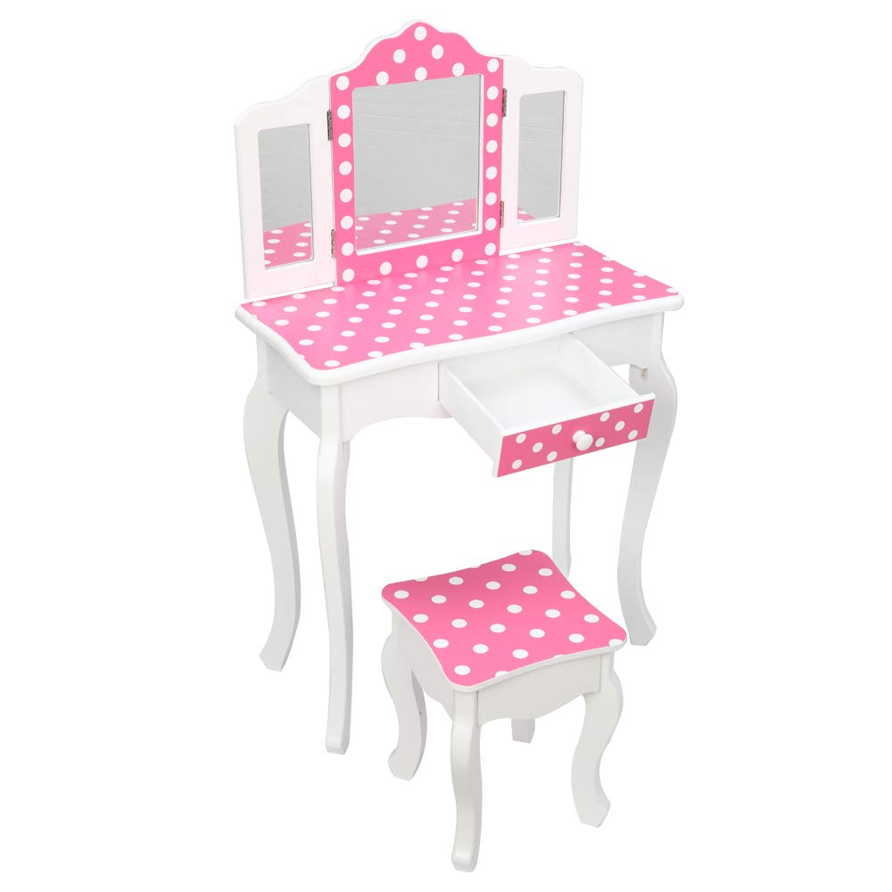 Vanity Table and Chair Set with Drawers - 2 in 1 Makeup Dressing Table for Bedroom, Home Decor & Beauty Organization | Perfect for Women's Cosmetics Storage & Daily Beauty Routine
