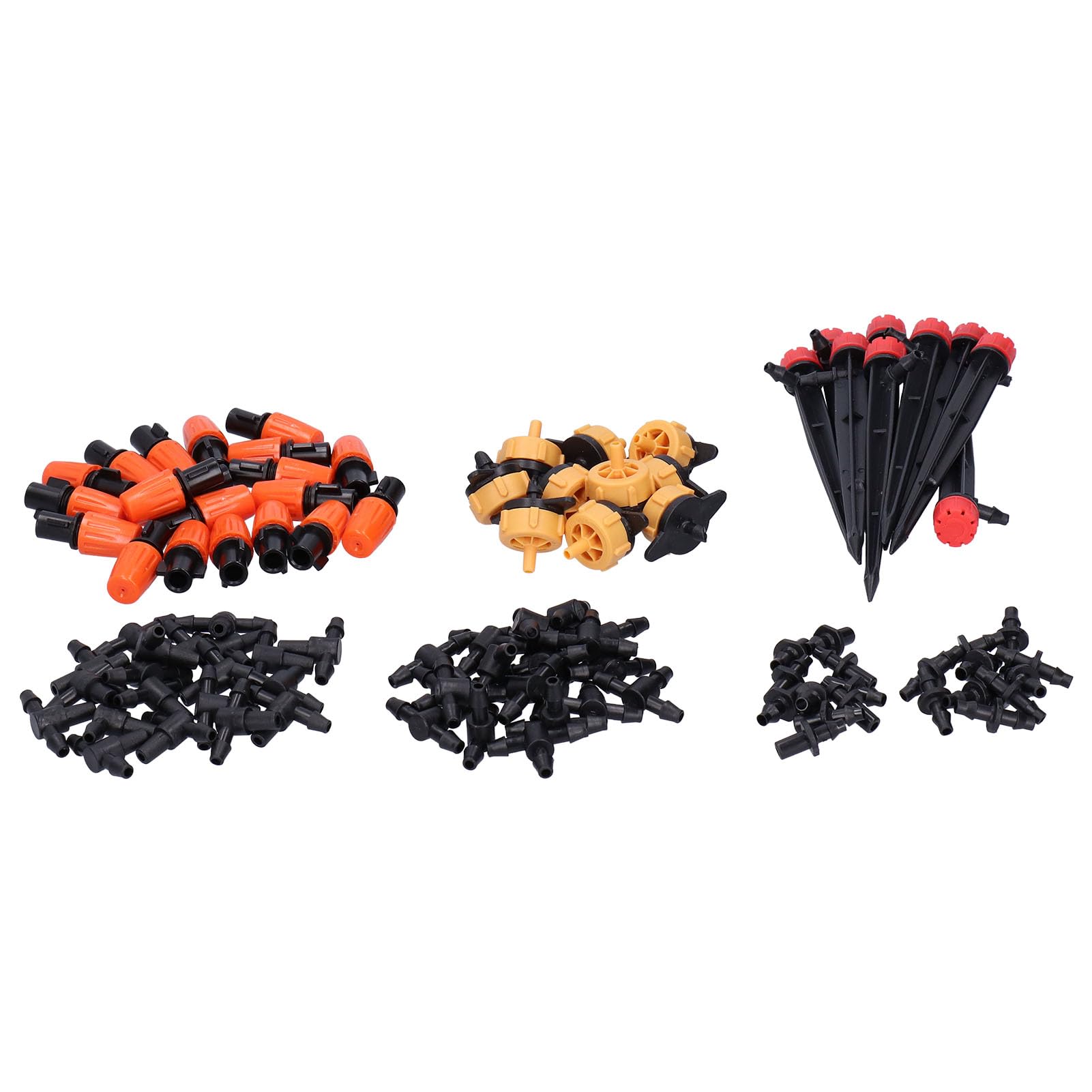 40M Garden Drip Irrigation Kit with 4/7 Hose - Efficient Watering System for Greenhouse, Lawn & Plants | Includes Double Outlet Valve & Multiple Connectors | Perfect for Home Gardens, Vegetable Patches & Landscaping Projects