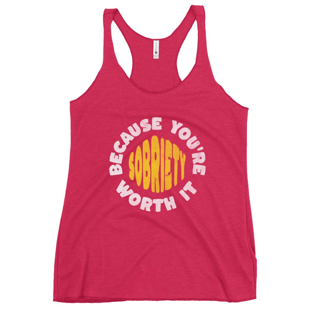 Empowering Sobriety Racerback Tank Top - Motivational Fitness & Workout Apparel for Women - Perfect for Yoga, Running & Gym