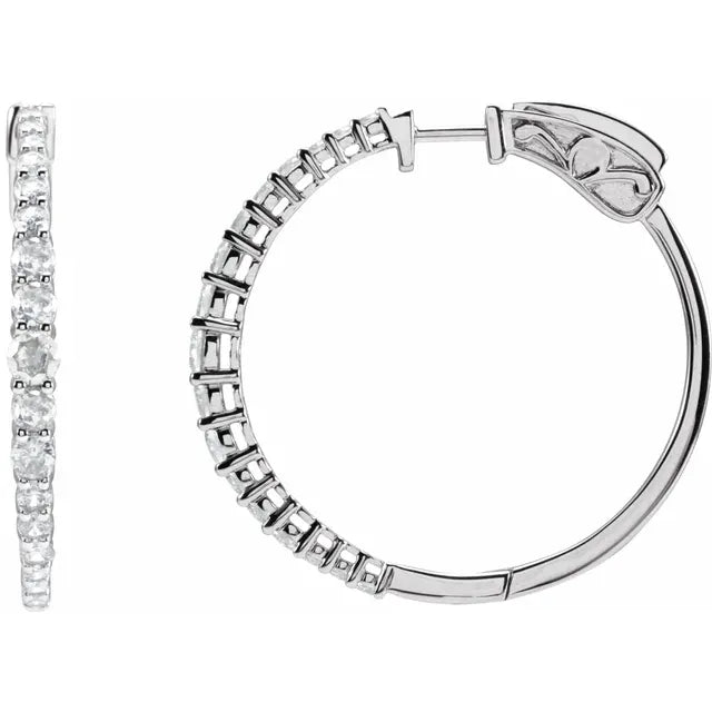 Graduated Lab Diamond Hoop Earrings for Women - 14K Gold Plated Dainty Studs, Perfect for Weddings, Parties & Everyday Elegance