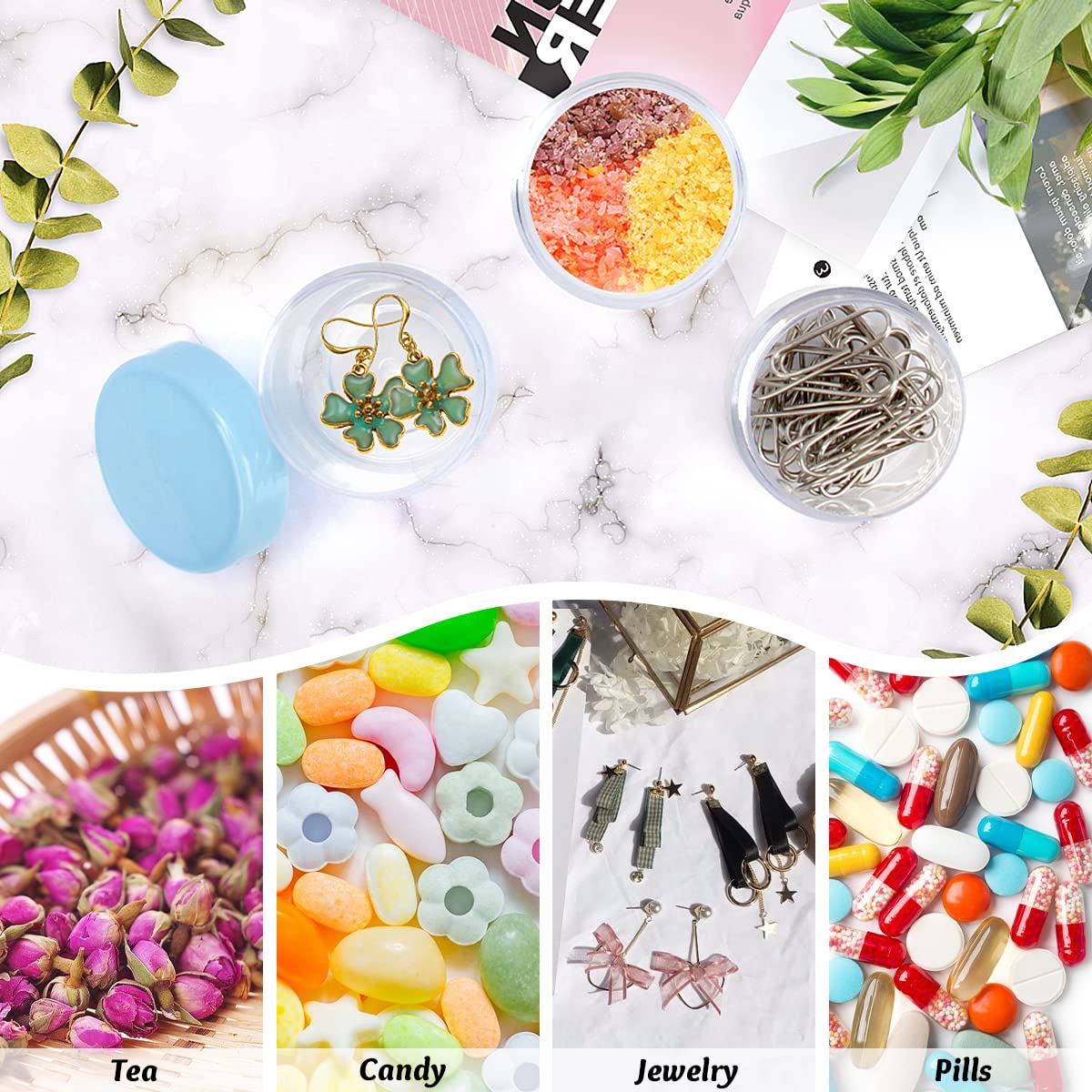 24-Piece BELICOO 20ml Travel Cosmetic Sample Jars with Lids - Multicolor Small Containers for Eyeshadow, Nail Powder, Lotion & Cream Storage - Perfect for Makeup Artists, DIY Beauty & Travel Organizers