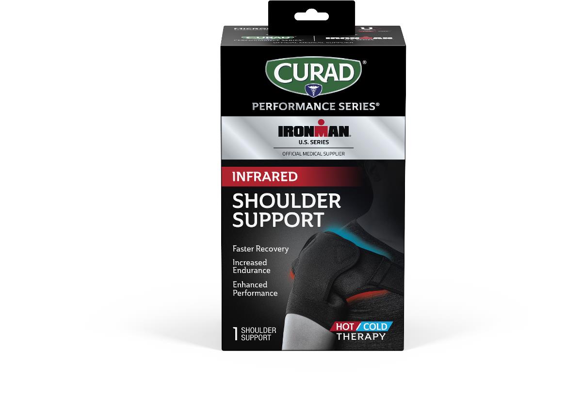CURAD Performance Series IRONMAN Shoulder Support Brace for Pain Relief & Injury Recovery - Ideal for Weightlifting, Sports & Post-Surgery Rehabilitation