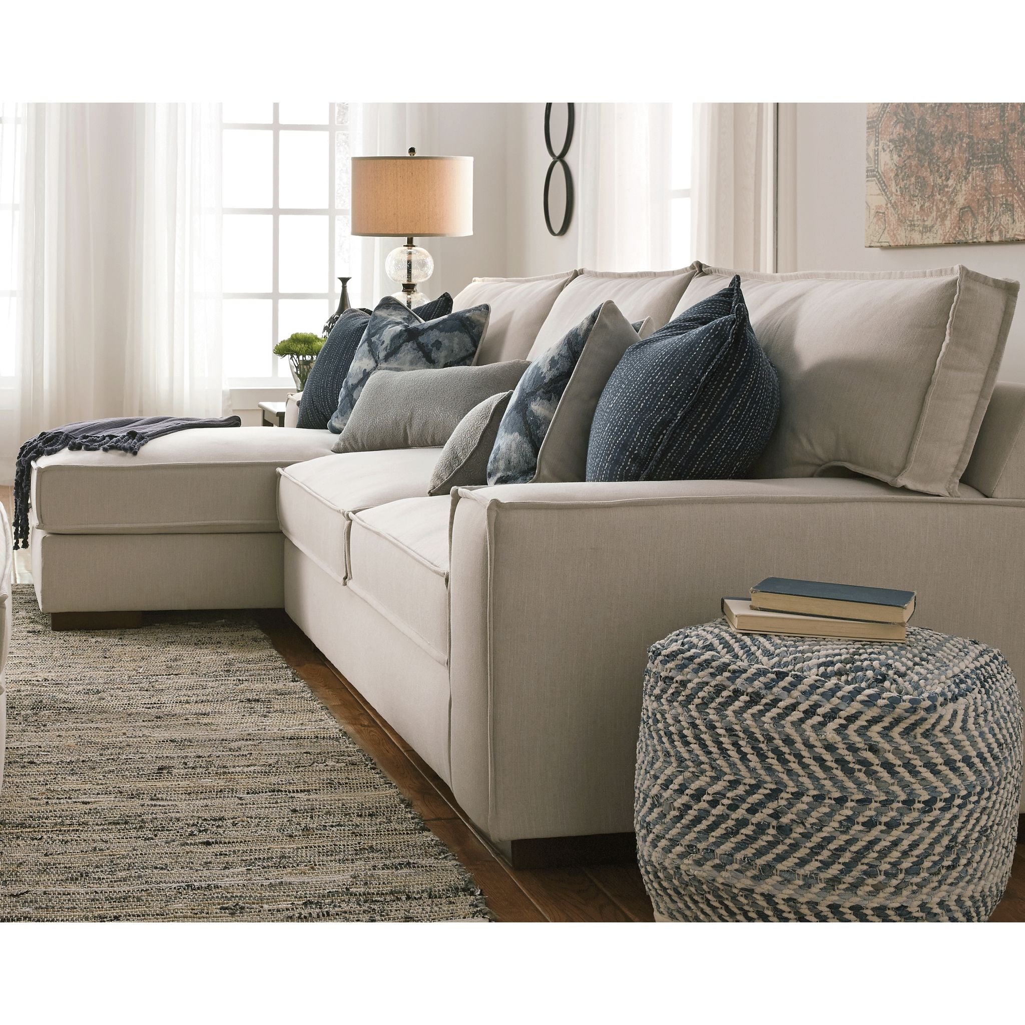 Chevron Pouf Ottoman - Stylish Footrest & Extra Seating for Living Room, Bedroom, or Nursery - Modern Geometric Pattern Home Decor