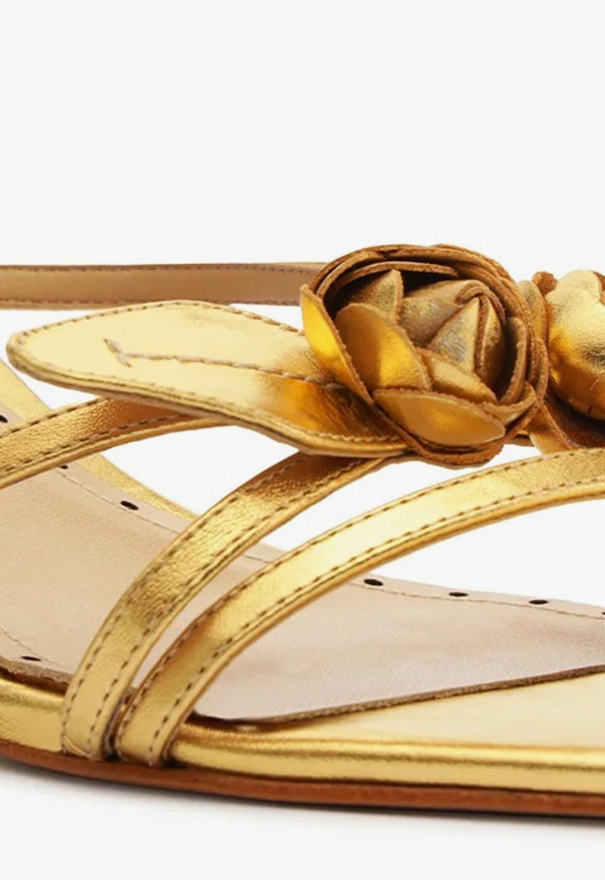 Alma Metallic Leather Sandals for Women - Comfortable Summer Slide Sandals with Cushioned Footbed | Perfect for Beach, Vacation & Casual Outings