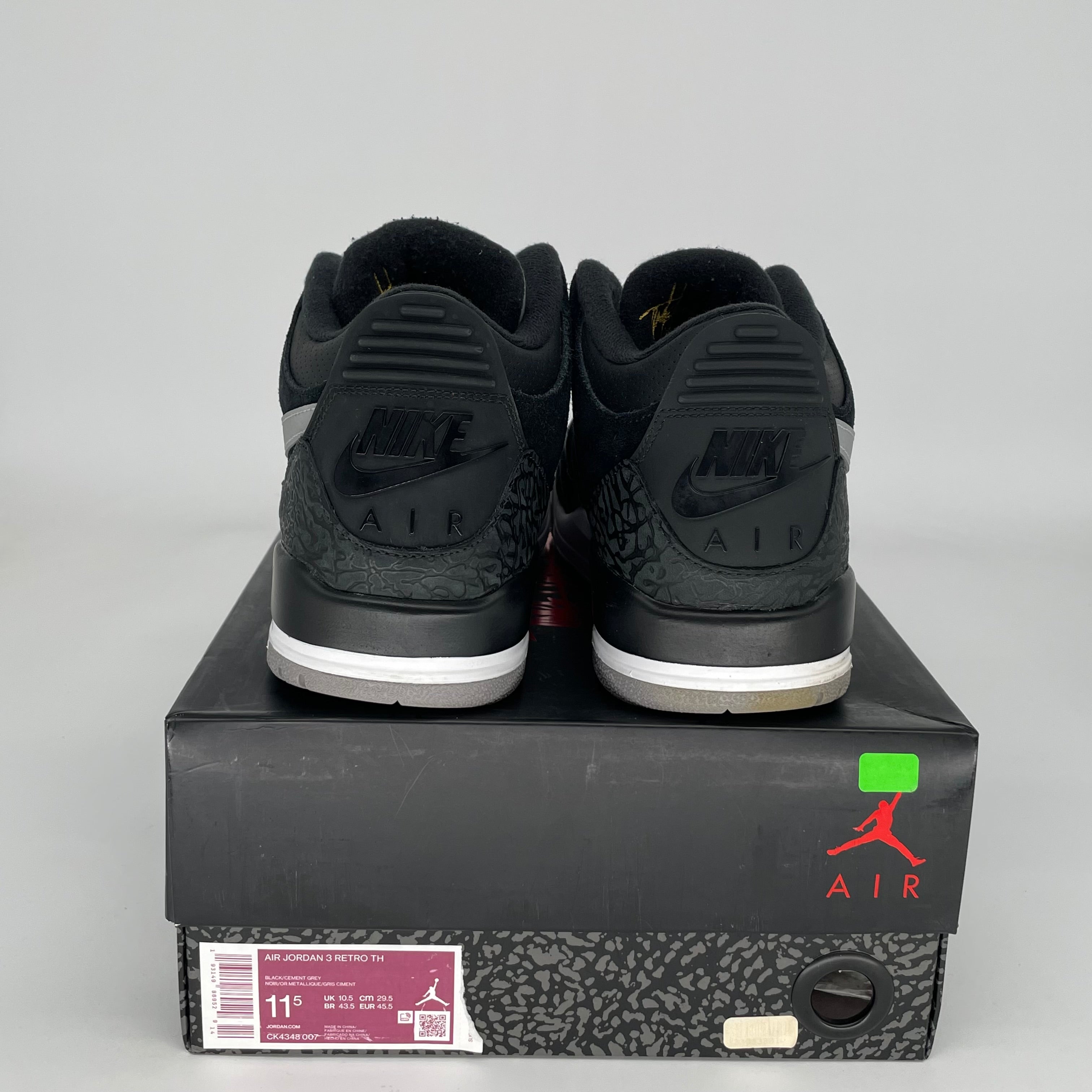 AIR JORDAN 3 TINKER Black Cement Gold Men's Basketball Shoes Size 11.5 - Style CK4348-007 | Retro Sneakers for Streetwear & Basketball Games