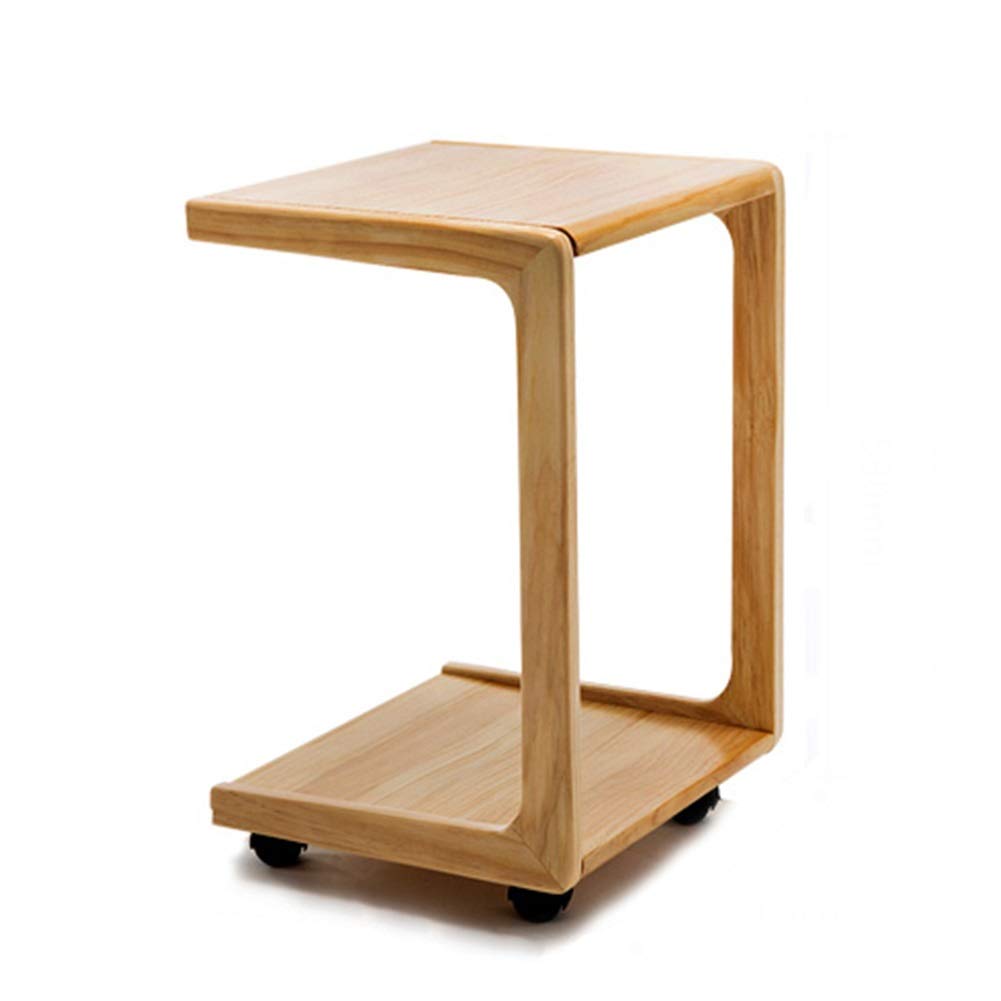 Modern Wooden Mobile Coffee Table - Side Table for Sofa, Bed, Living Room, Balcony, Home & Office - Laptop Desk & Snack Stand (34.5