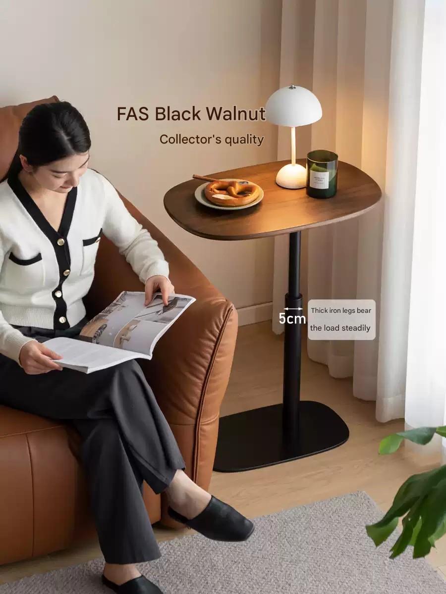 Premium Black Walnut & Oak Solid Wood Italian Modern Lift-Top Side Table - Luxury End Table for Living Room, Bedroom, or Office Use