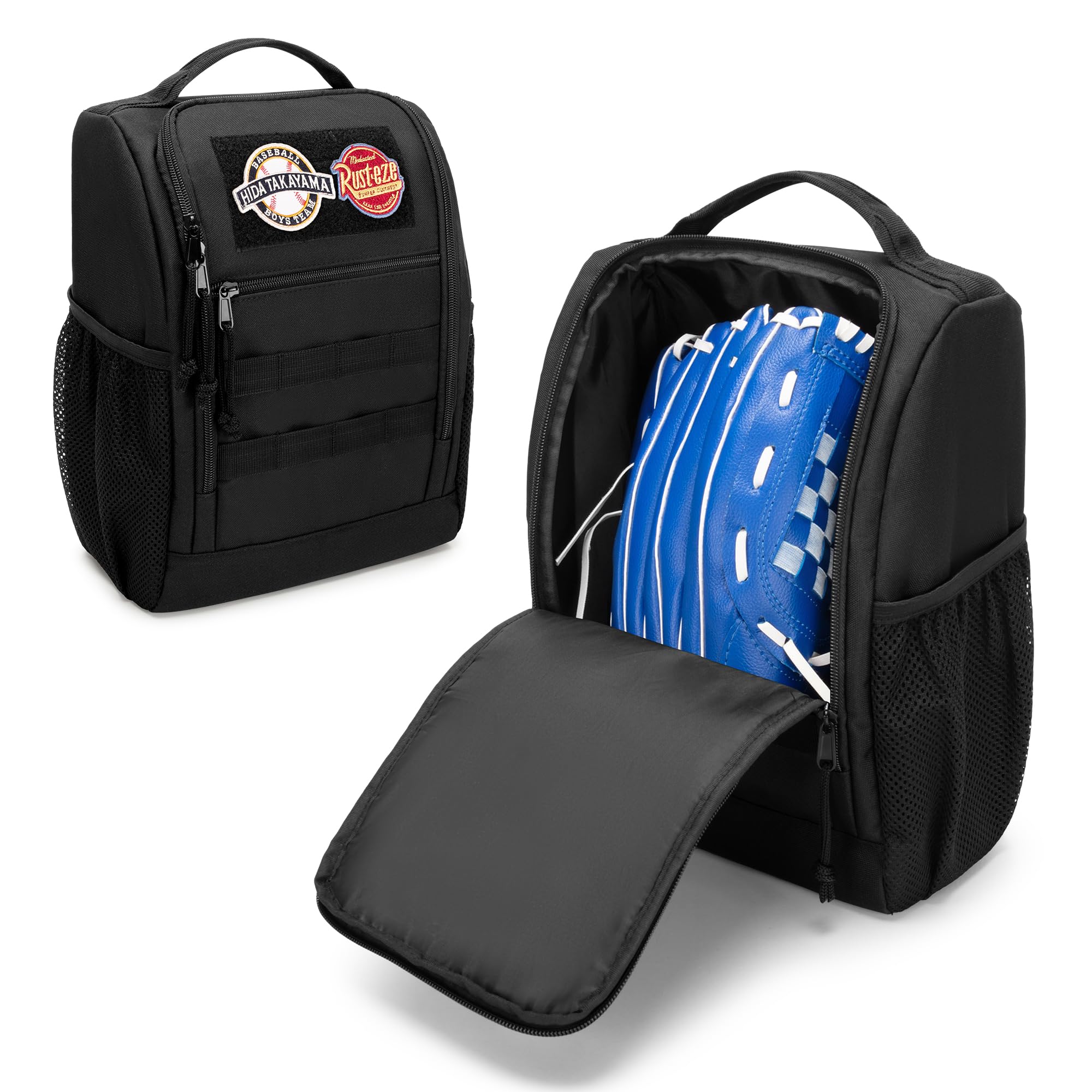 Premium Single Baseball Glove Case - Durable Glove Holder for Baseball & Softball - Black Glove Bag with Multiple Storage Pockets - Perfect for Practice, Games & Equipment Organization