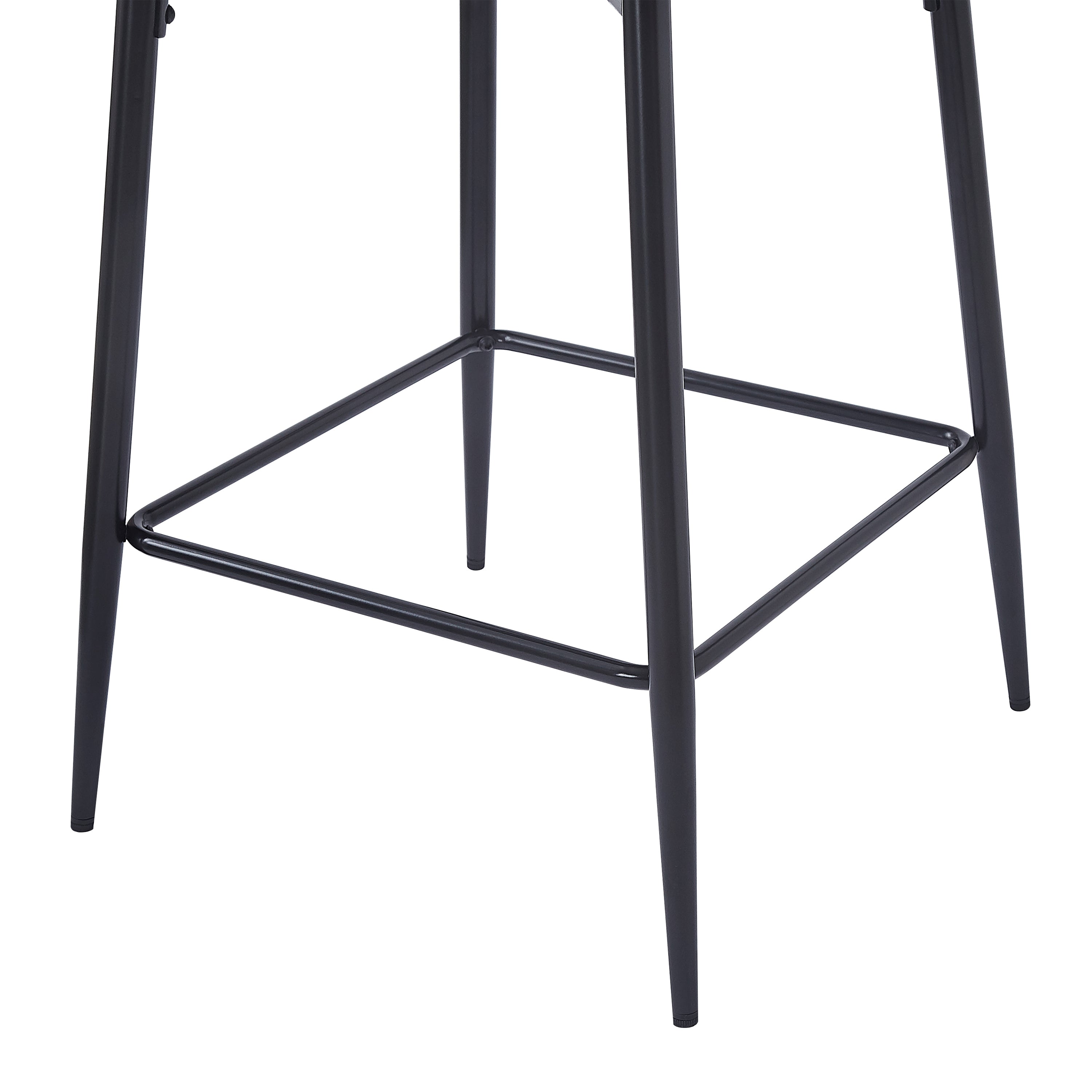28 Inch Counter Height Bar Stools Set of 2 - Modern PU Leather Upholstered Bar Chairs with Metal Footrest & Sturdy Frame for Kitchen Island, Breakfast Bar, Dining Room - Black - Perfect for Entertaining, Small Spaces & Contemporary Home Decor