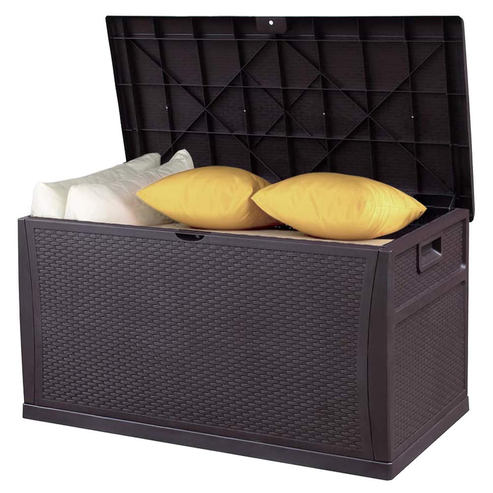 Durable Resin Raised Garden Beds & Outdoor Storage Box - Large Deck Box for Garden Tools, Patio Furniture, Outdoor Toys & Pool Accessories | Perfect for Backyard, Deck & Patio Organization