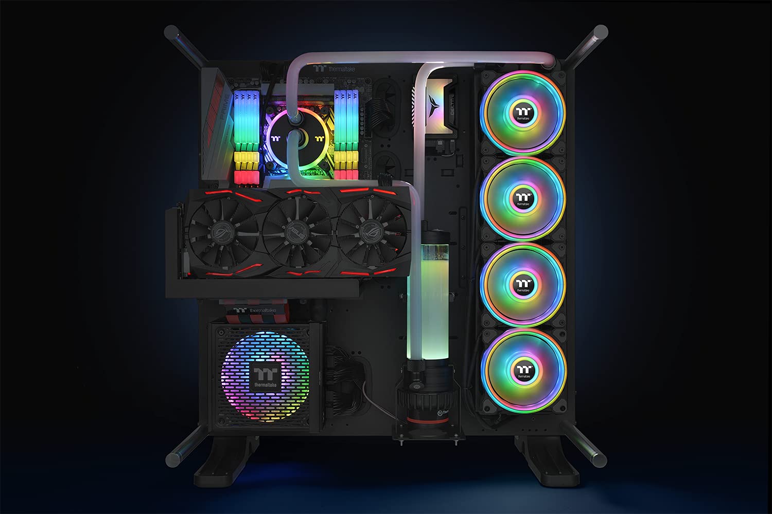 Thermaltake Riing Quad 14 RGB Radiator Fan TT Premium Edition - High Performance PC Cooling Fan for Gaming PCs, Workstations & Liquid Cooling Systems - Single Fan Pack