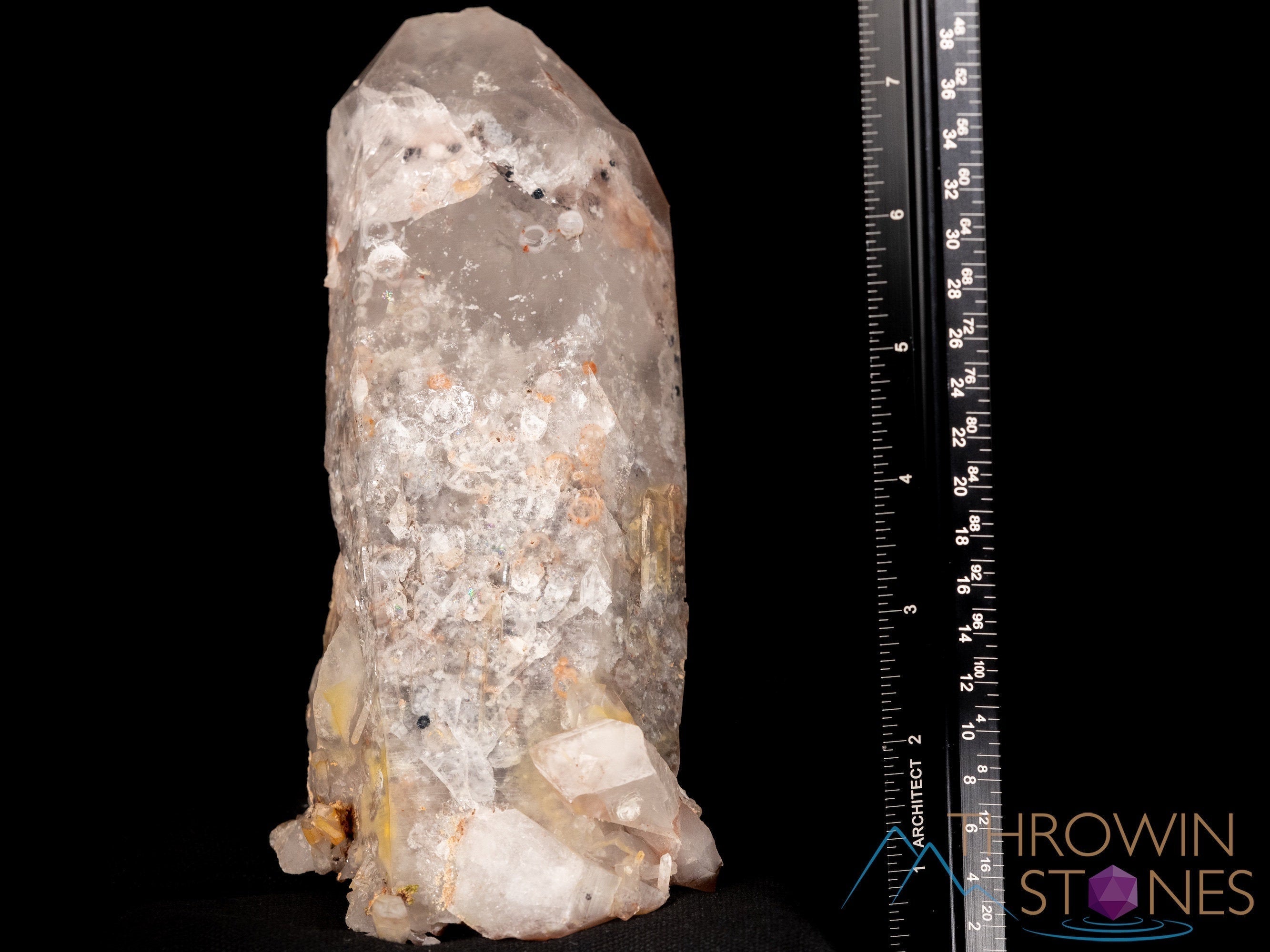 Raw MESSINA QUARTZ Crystal Point with Hematite & Kaolinite | Large Natural Crystals & Mineral Specimens | Healing Stones, Home Decor, Unique Gift Idea (39210) | Perfect for Meditation, Energy Work & Crystal Collections