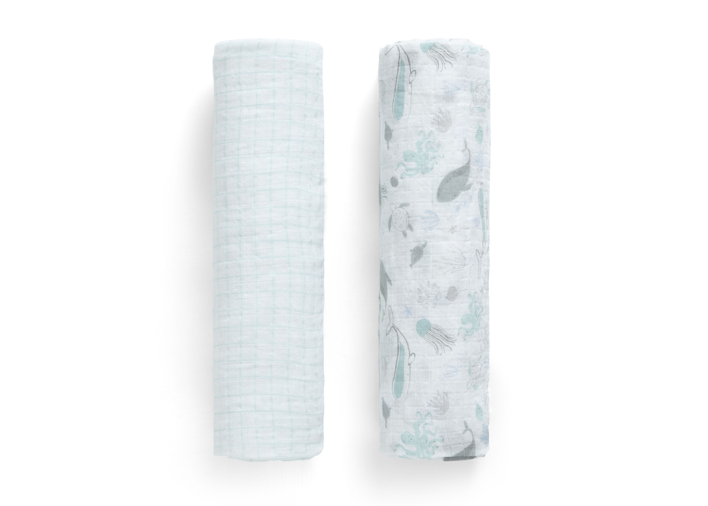 100% Cotton Muslin Baby Receiving Blankets - Soft & Breathable Swaddle Blankets for Newborns - 2 Pack Set - Perfect for Swaddling, Nursing & Stroller Use