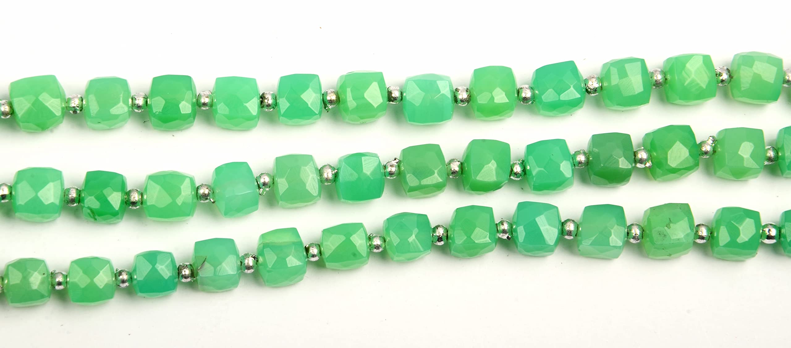 Natural AAA Grade Chrysoprase Faceted Bead Strand - 6mm Semi-Precious Gemstone for Jewelry Making (8 Inches) | May-June Birthstone Supplies for Necklace, Earrings & Bracelet DIY | Perfect for Boho, Handmade & Healing Crystal Jewelry Creations