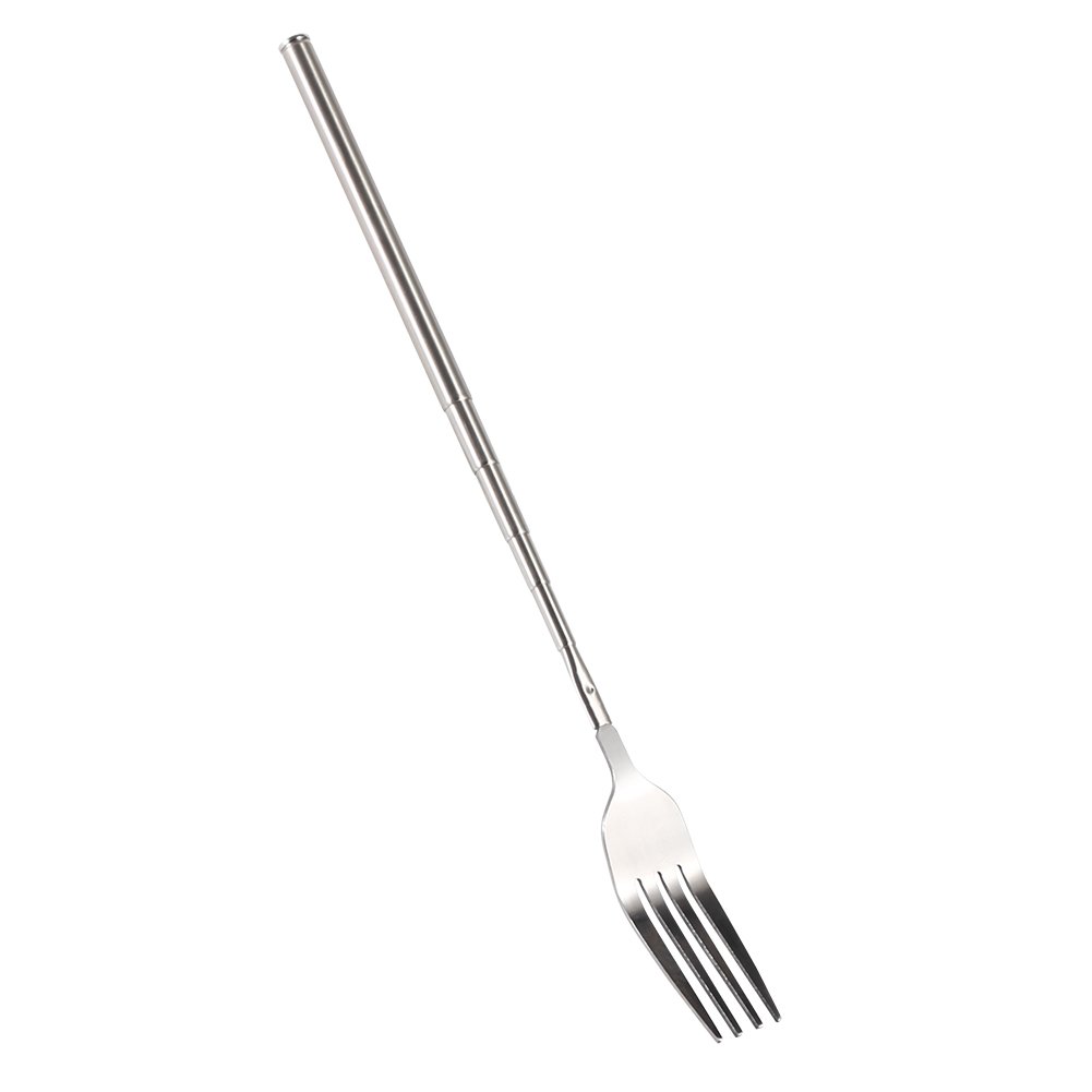 5Pcs Extendable BBQ Forks - Stainless Steel Telescopic Forks (8.7-25.4 Inch) for Dessert, Fruit, Barbecue & Toasting - Perfect for Outdoor Picnics, Camping & Family Gatherings
