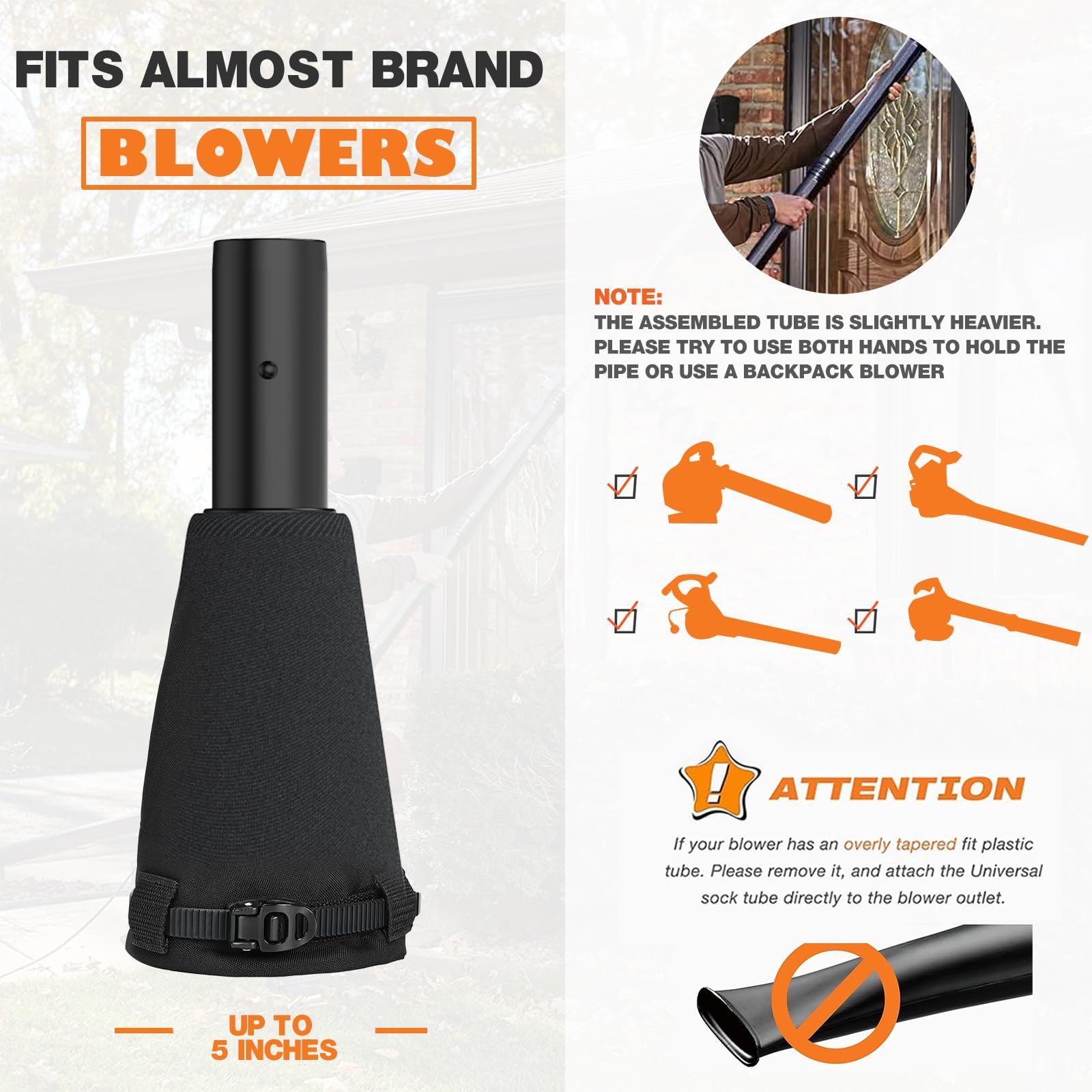 Sealegend Universal Gutter Cleaning Tool Kit - 11ft Black Leaf Blower Attachment for Ground-Level Gutter Cleaning | Perfect for Home Roof Maintenance & Fall Leaf Removal