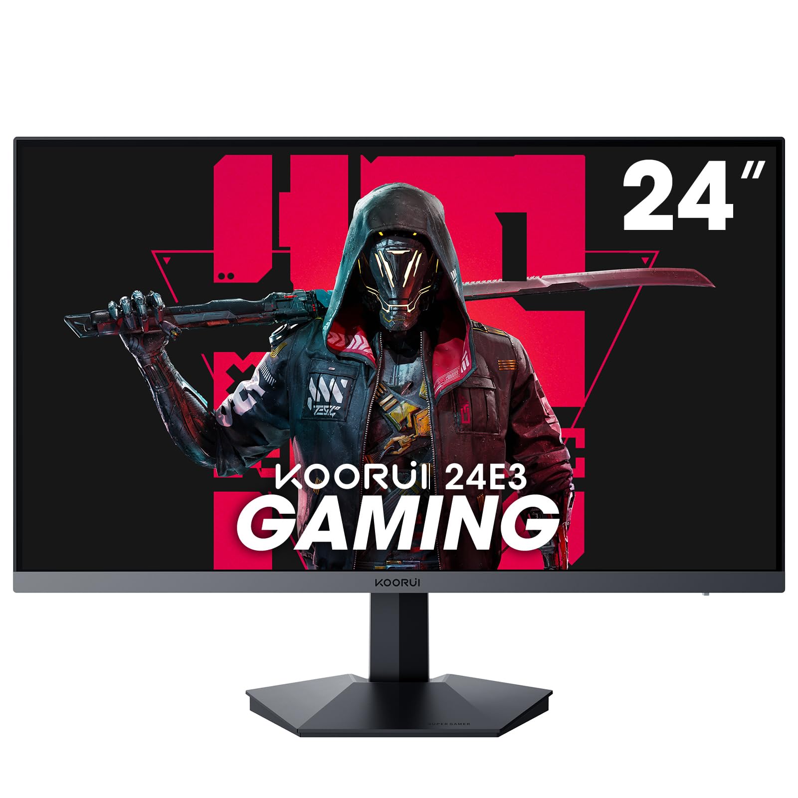 KOORUI 24 Inch Gaming Monitor - 165Hz FHD Fast IPS Display, 1ms Response Time, 99% sRGB, Adaptive Sync, Ultra Slim Bezel, VESA Mount (1920x1080P, HDMI, DisplayPort) - Perfect for Esports, PC Gaming & Home Office Workstations