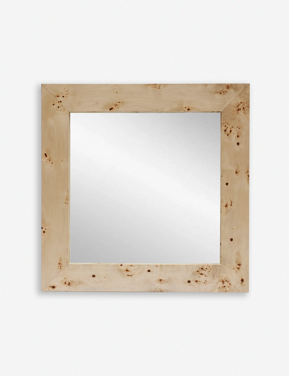Bree Burl Wood Square Mirror - Natural Wooden Wall Mirror for Bathroom, Bedroom & Living Room Decor - Rustic Home Accent for Farmhouse, Modern & Bohemian Style