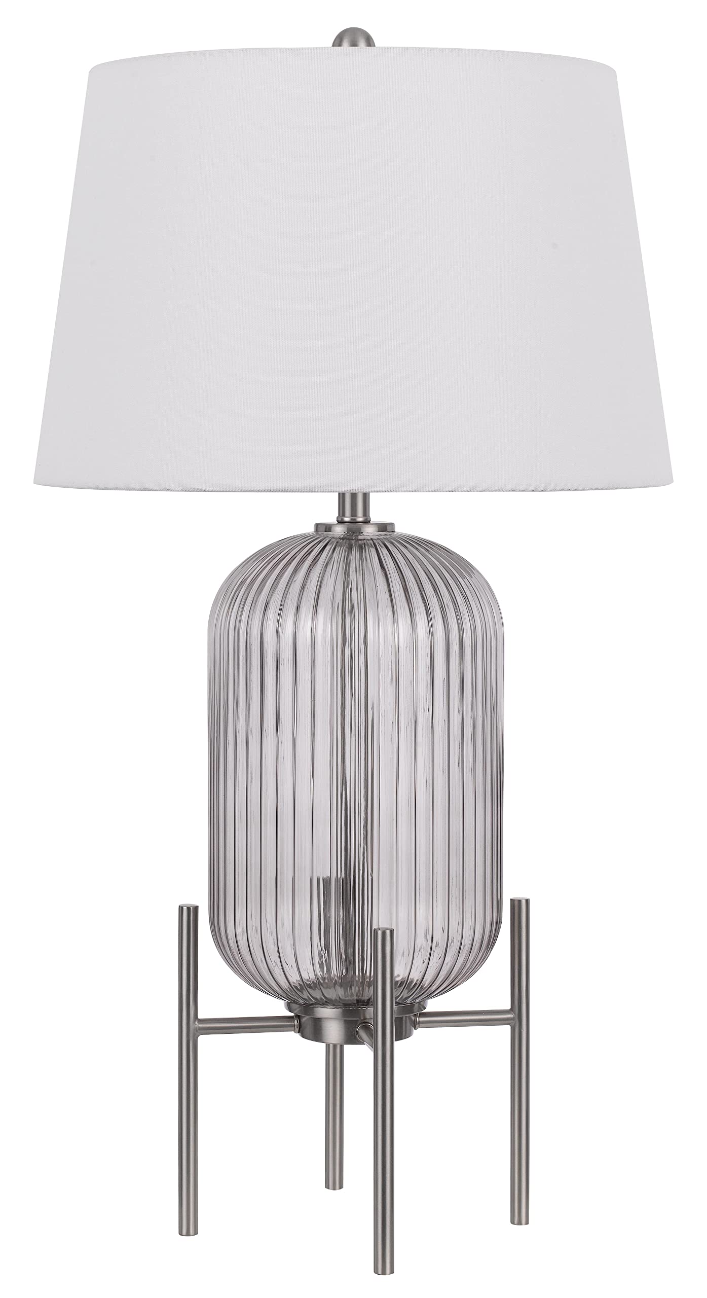 150W 3-Way Belleville Fluted Glass Table Lamp - Elegant Home Decor for Living Room, Bedroom & Office Lighting