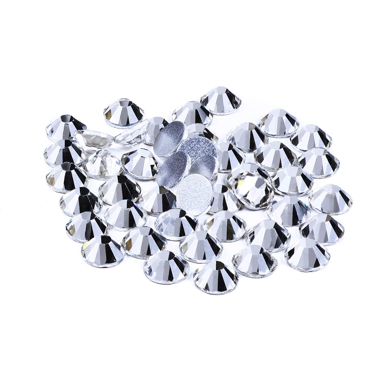 Flat Back Rhinestones SS10 - 2880 pcs (20 Gross) Clear Crystal Glitter Gems for Nail Art, Clothing, Shoes & DIY Crafts | Non-Hotfix Rhinestones with Strong Adhesive | Perfect for Costume Jewelry, Home Decor, Wedding Decorations & Gift Wrapping