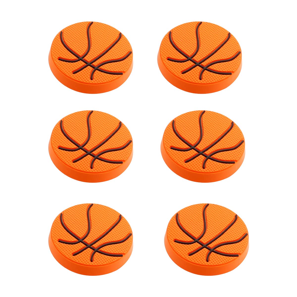 Soft Rubber Cartoon Basketball Knobs for Kids - 6pcs Cabinet & Drawer Handles for Girls & Boys Room, Closet, Toy Organizer, Bookcase - Safe & Fun Cabinet Pulls for Children's Furniture