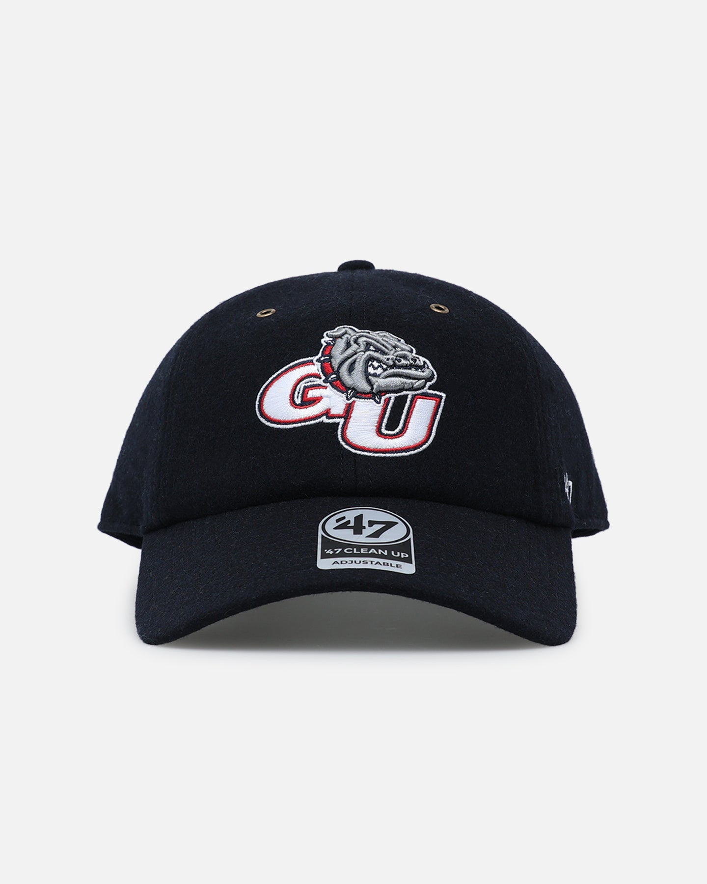 47 Brand Gonzaga Bulldogs Wooly Clean Up Strapback Hat - Navy Blue Adjustable Baseball Cap for Men & Women - Perfect for Basketball Games, Tailgating, and Fan Apparel