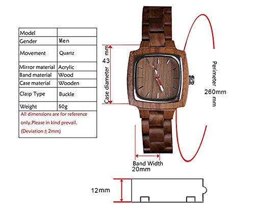Premium Handmade Bamboo Wooden Watch for Men - Analog Date Quartz Movement - Stylish Eco-Friendly Wooden Watch - Perfect for Casual Wear, Outdoor Adventures & Sustainable Fashion