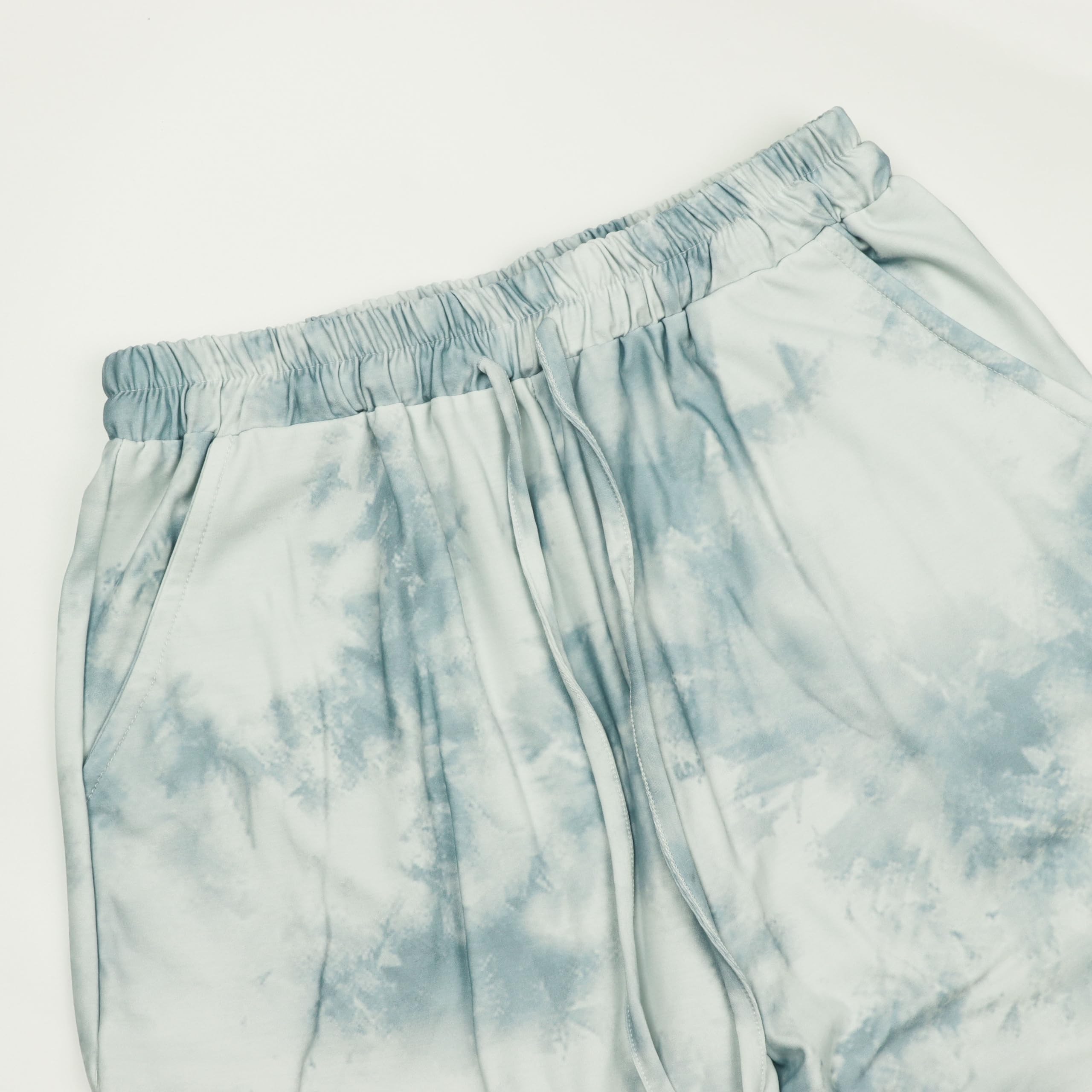TSMNZMU Women's Tie-Dye Pajama Set - 2-Piece Long Sleeve Sleepwear with Pockets | Soft Pullover Top & Jogger Pants for Lounge, Sleep & Relaxation at Home