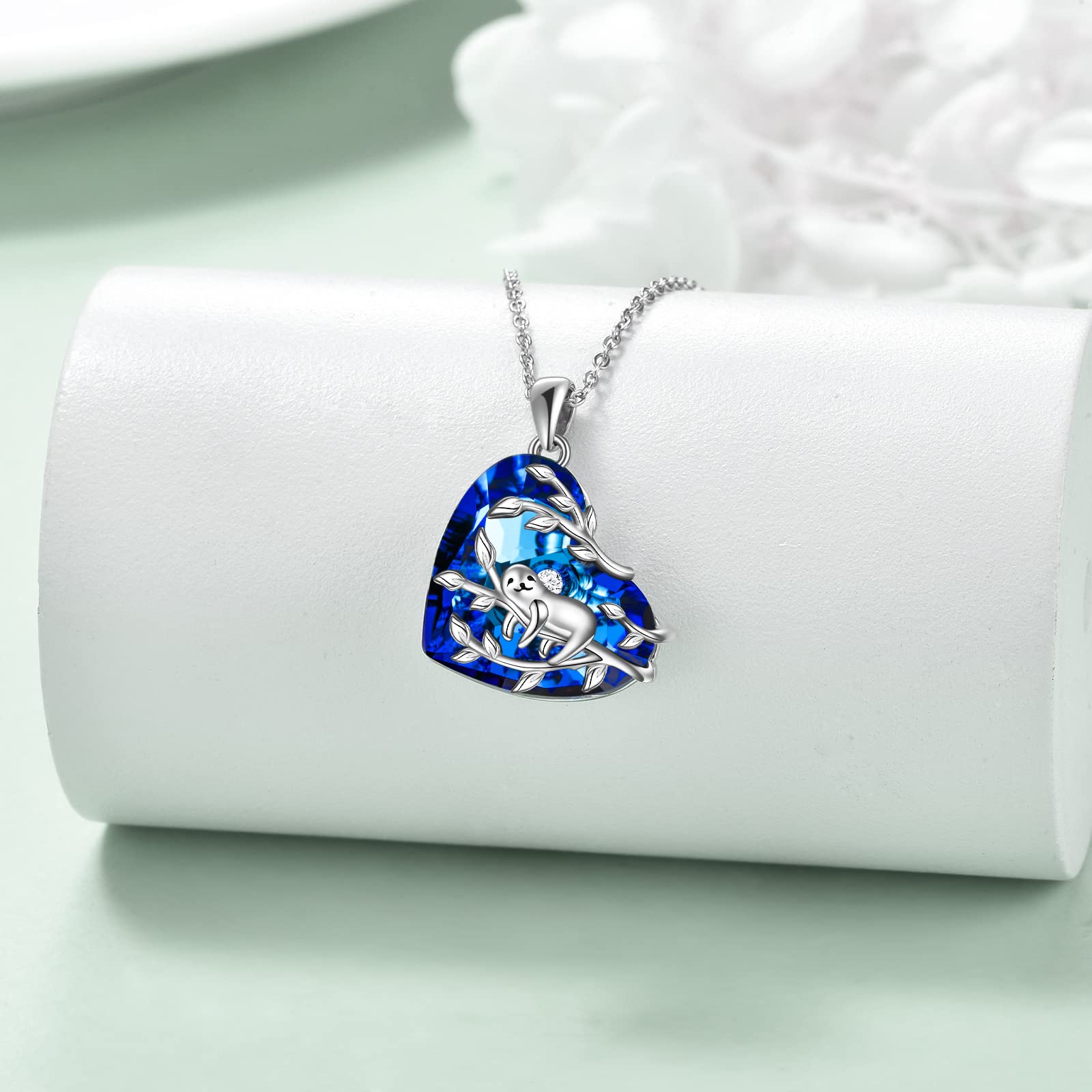 POPKIMI Sterling Silver Sloth Pendant Necklace - S925 Sloth Jewelry for Women, Birthday & Christmas Gifts, Memorial Keepsake - Perfect for Casual Wear, Special Occasions & Gift Giving