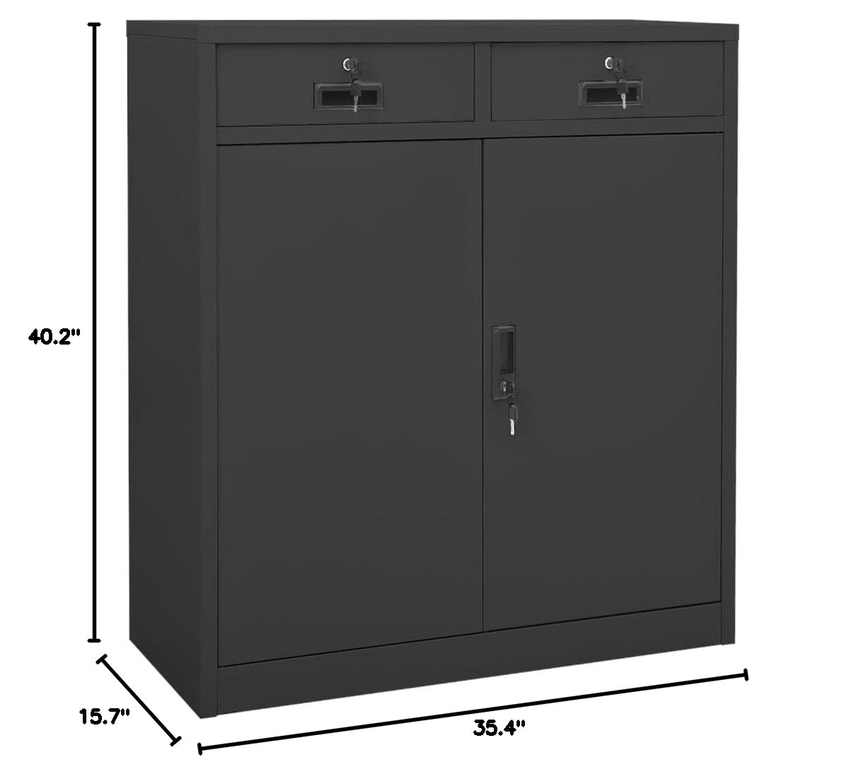 Space Saving Steel Storage Cabinet with Lock - 35.4