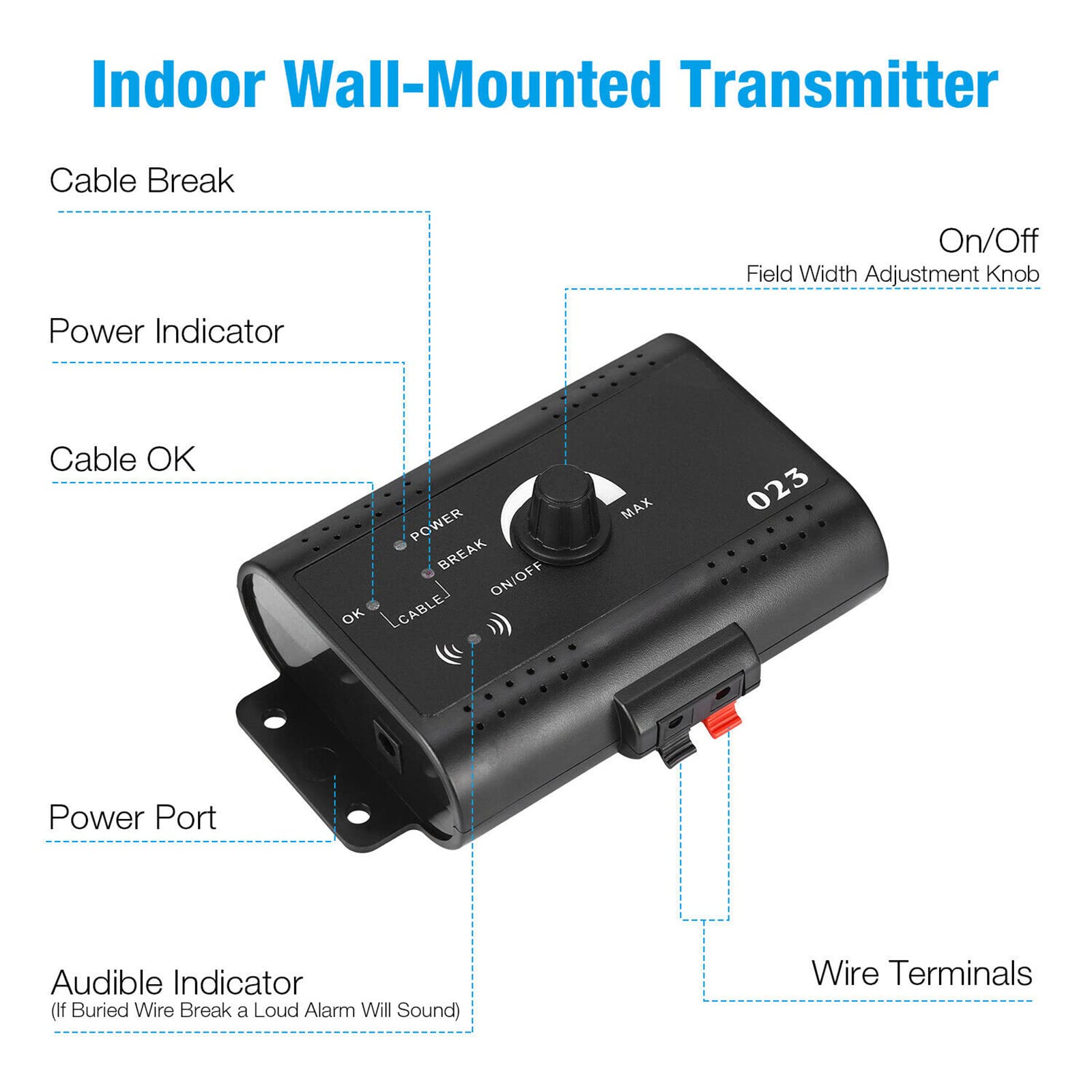 Electric Dog Fence System - Waterproof & Rechargeable In-Ground/Aboveground Pet Containment with Shock & Tone Correction, 1500ft Boundary for 1-3 Dogs | Perfect for Yard Security & Dog Training