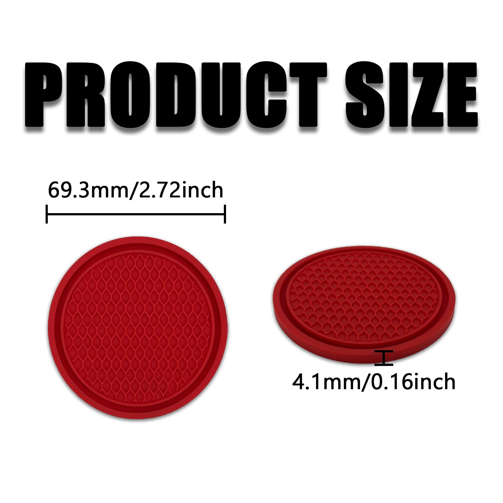4PCS Silicone Car Cup Coasters - Anti-Slip Honeycomb Design for Auto Interior Accessories | Universal Fit for Most Vehicles