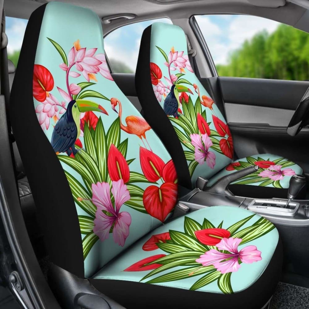 Premium Belize Toucan Print Car Seat Covers - Universal Fit for Cars, SUVs & Trucks - Vibrant Tropical Bird Design - Perfect for Road Trips & Tropical Theme Car Decor