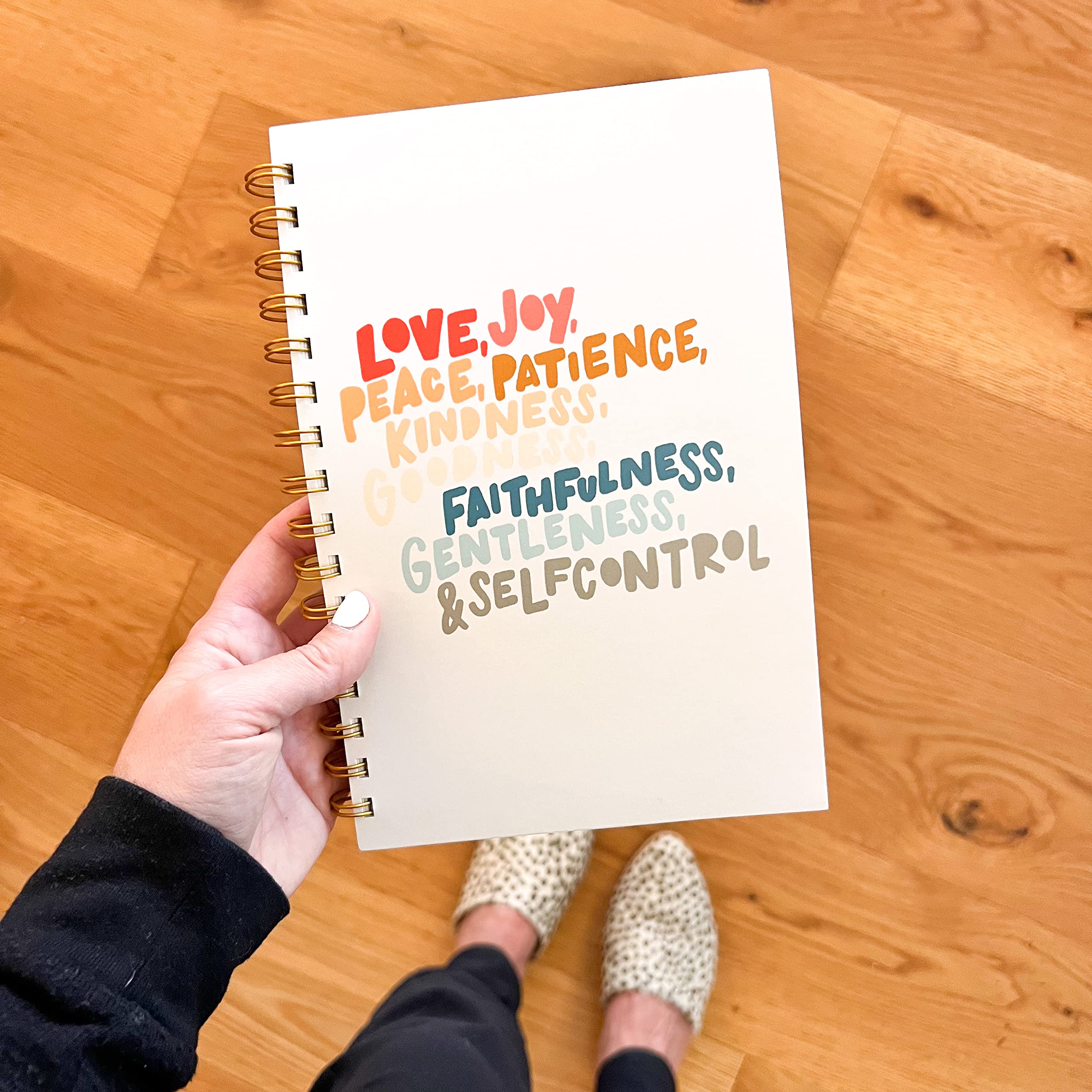 Christian Notebook - Bible Study & Prayer Journal with Lined Pages, Softcover Notebook for Sermon Notes, Fruit of the Spirit Design | Perfect for Church, Bible Study Groups & Personal Devotion