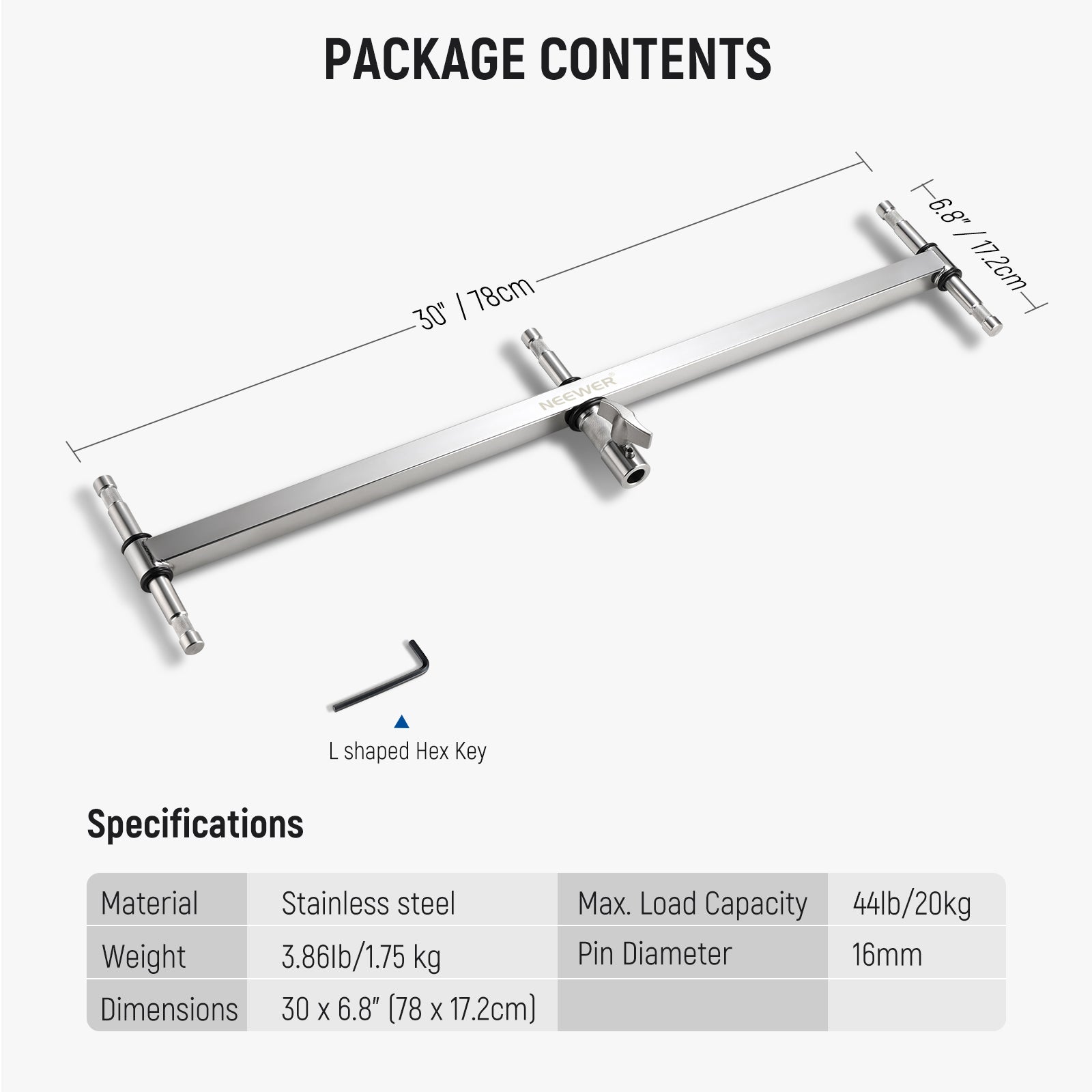 NEEWER UA005 Professional Triple Header Boom Arm for Baby Photography - Perfect for Newborn, Infant, and Toddler Photo Shoots in Studio or Home