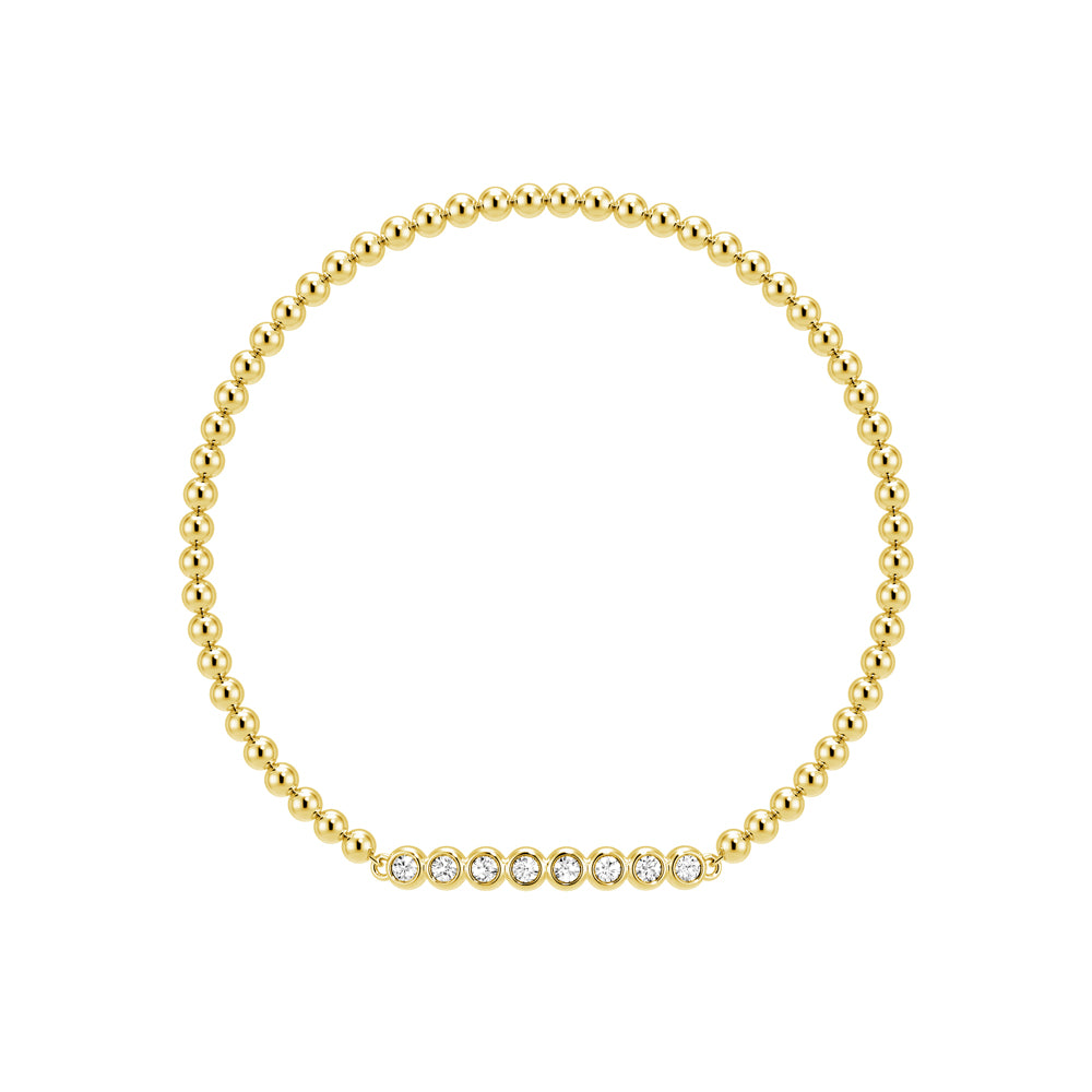 Elegant Beaded Chain Bracelet with Balanced Lab-Grown Diamond Accents | Perfect for Weddings, Parties & Everyday Wear