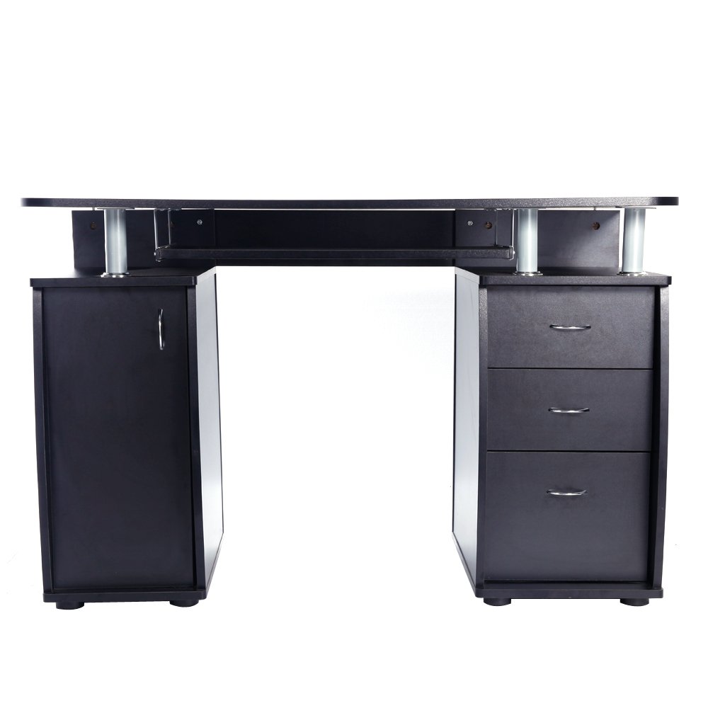 Ergonomic Computer Desk with Storage Drawer & Keyboard Tray - Home Office Desk, Study Writing Workstation for Small Spaces | Perfect for Remote Work, Online Classes & Gaming Setup