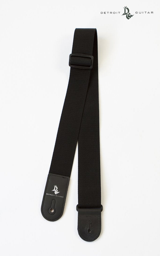 Detroit Guitar 2 Polypropylene Strap - Black | Durable & Comfortable Guitar Strap for Electric & Acoustic Guitars | Perfect for Live Performances & Studio Sessions