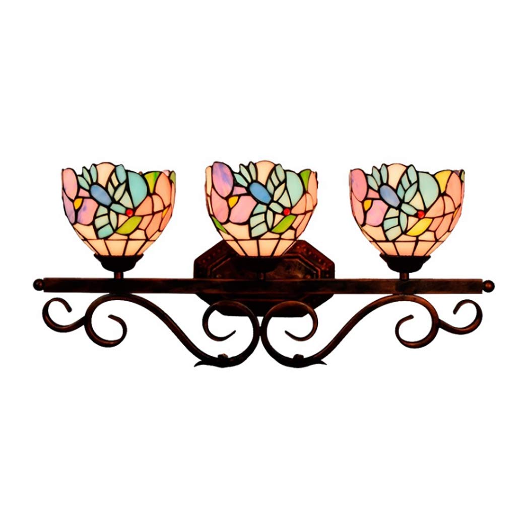 Tiffany Style Bathroom Vanity Light - Stained Glass Makeup Mirror Lighting for Dressing Room
