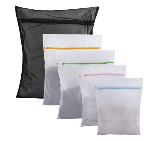 Premium Mesh Laundry Bags for Delicates - 5 Pack Travel Laundry Organizer with Heavy Duty Zipper for Bras, Underwear, Blouses & Delicate Clothing - Perfect for Travel, Gym & Home Washing Machine Use