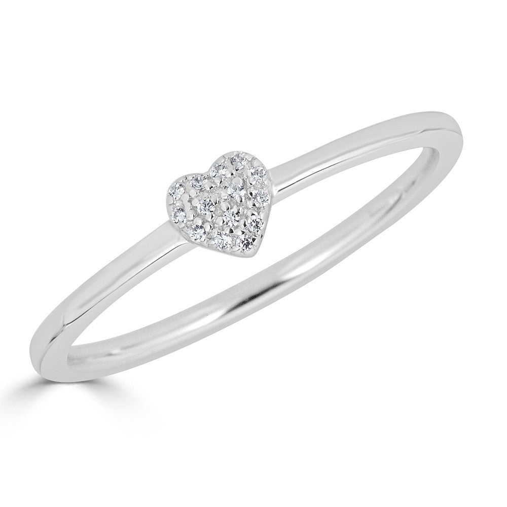 14KT Gold 0.04 Carat Diamond Heart Ring for Women - Elegant Valentine's Day Gift, Anniversary Jewelry & Romantic Proposal Ring