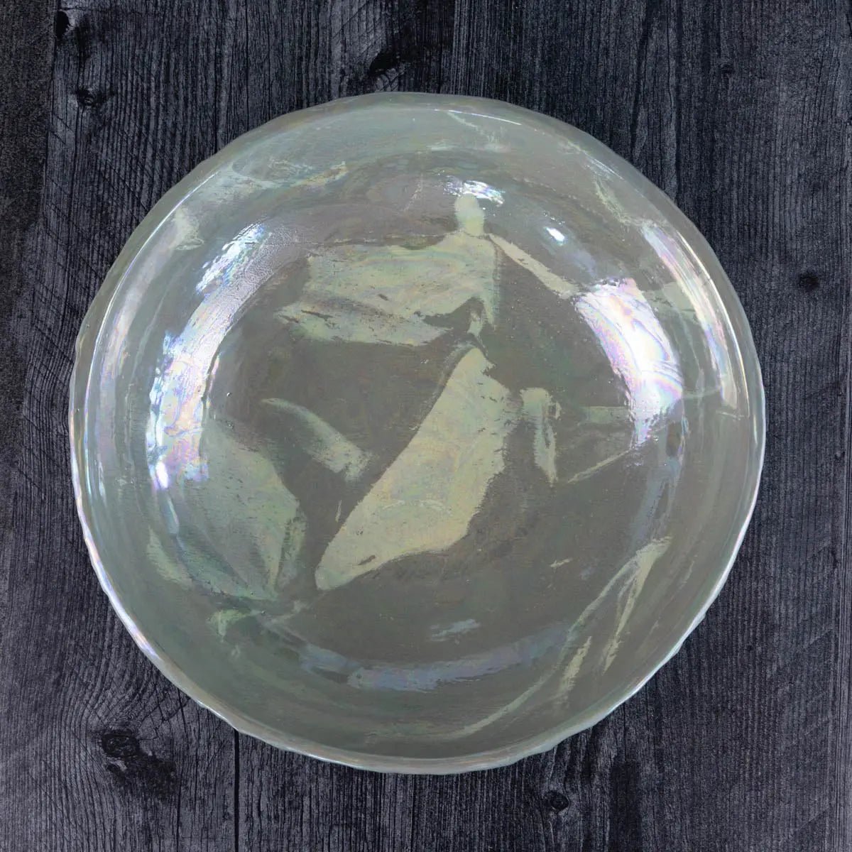 Handmade Nerikomi Stoneware Bowl with Mother of Pearl - Greens & Creams Alchemy Collection - Elegant Serving & Decorative Bowl for Dining Table Centerpiece, Wedding Gift, or Home Décor