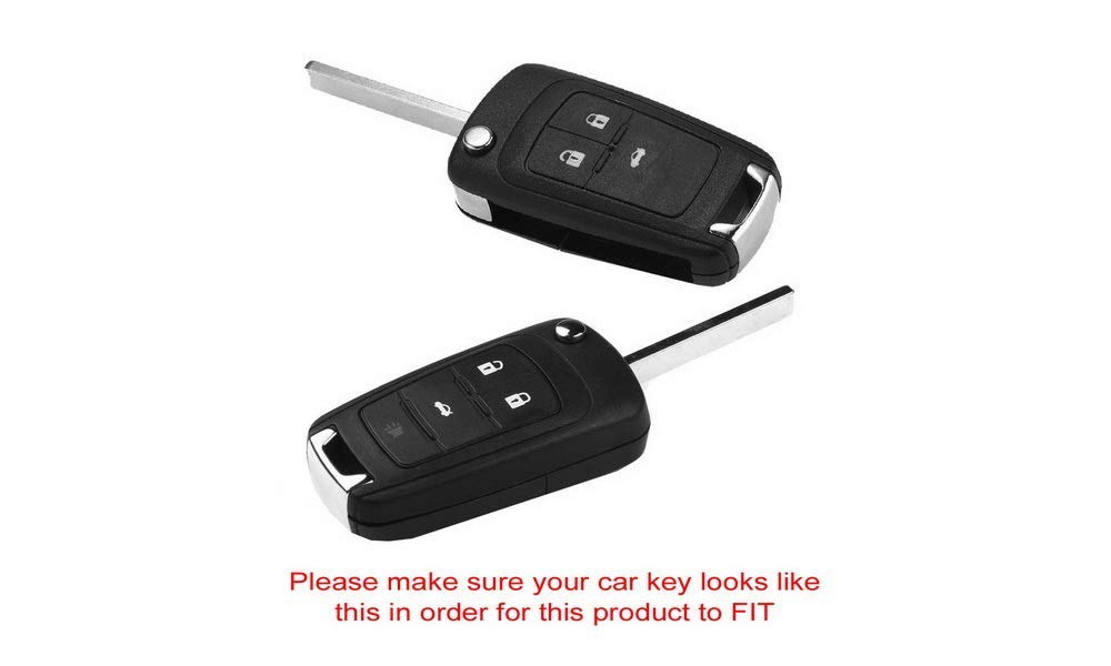 Glossy Blue Smart Key Fob Shell Cover Replacement for Chevrolet GMC - Exact Fit for 3 4 5 Buttons - Durable Protection & Stylish Upgrade for Car Keys