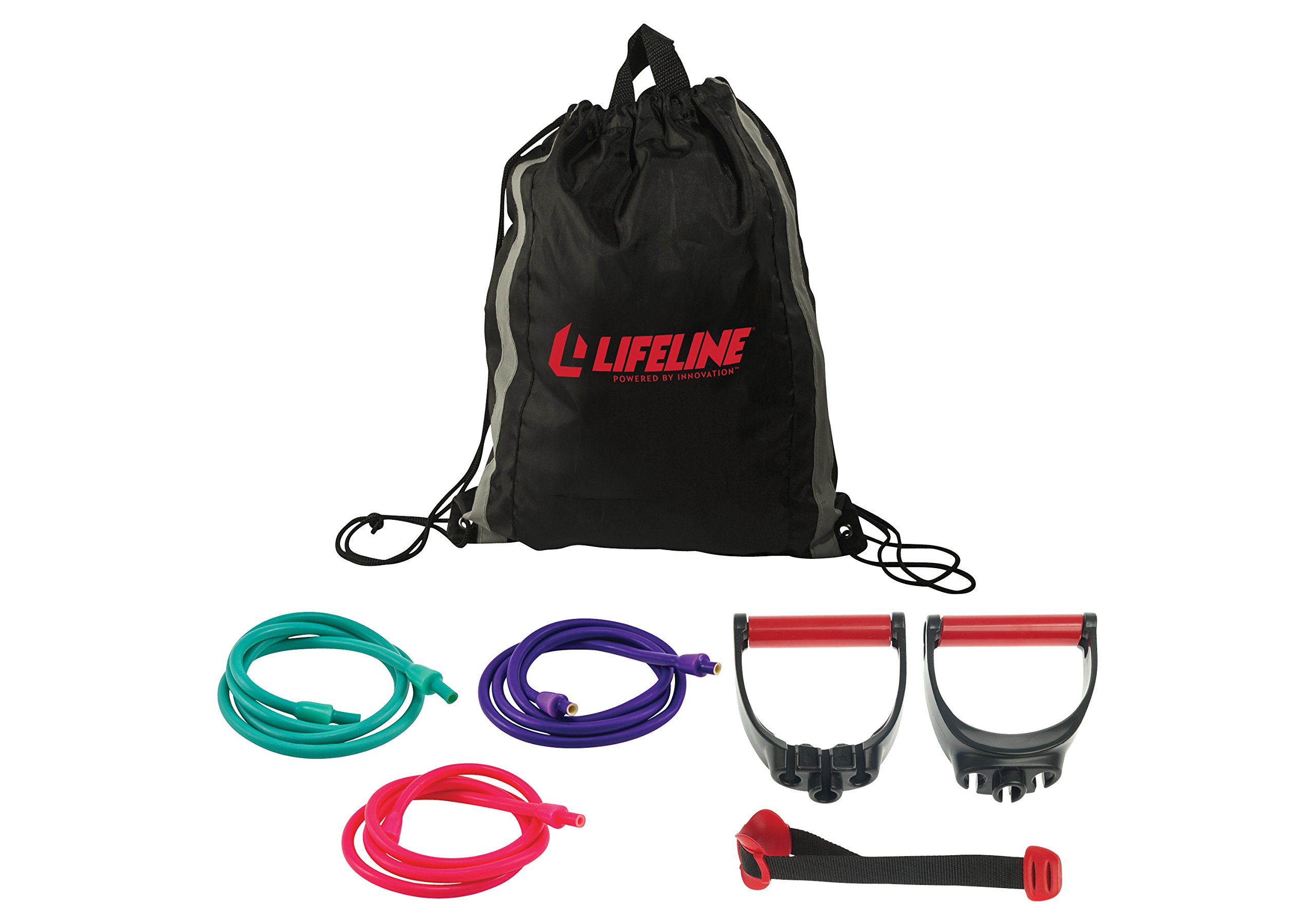 Lifeline Variable Resistance Trainer Kit - Adjustable Resistance Bands for Home & Gym Workouts - Includes Triple Grip Handles, Door Anchor, 3x5ft Exercise Tubes & Carry Bag - Perfect for Strength Training, Physical Therapy & Full-Body Exercises
