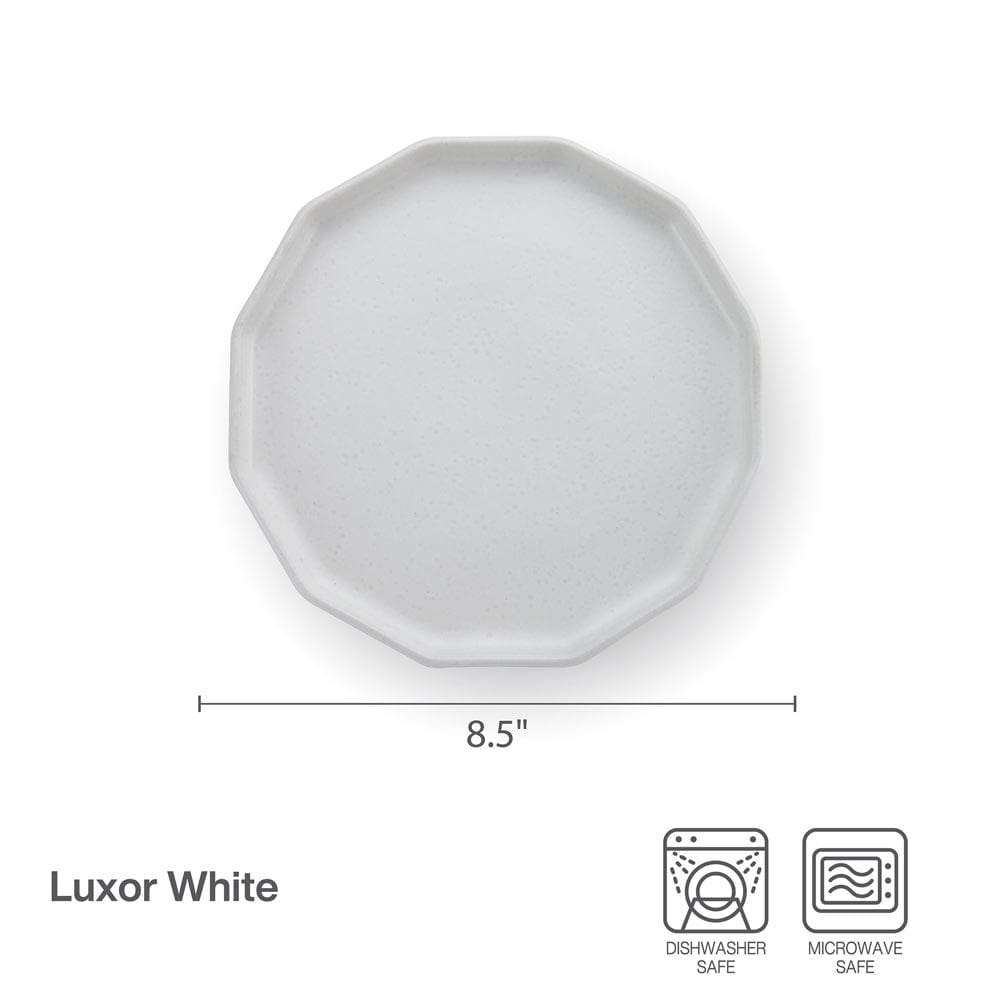 Luxor White Salad Plates Set of 4 - Elegant Dinnerware for Home, Restaurant & Party Use - Perfect for Salads, Appetizers & Desserts